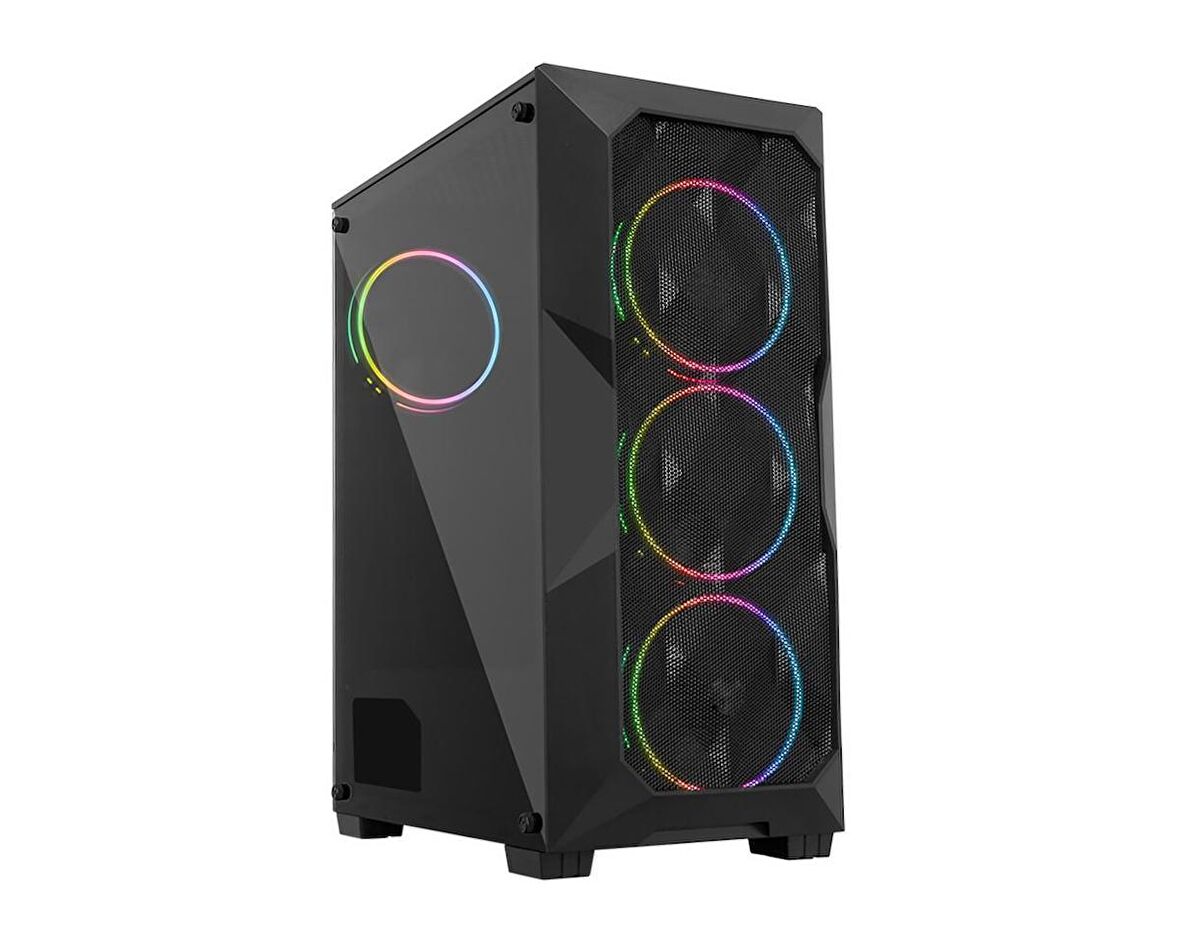 GAMEFORCE COLD (600W 80+ PSU) 4x120mm RGB Kum. ve Kntr. Fanlı Oyuncu Bilgisayar Kasası