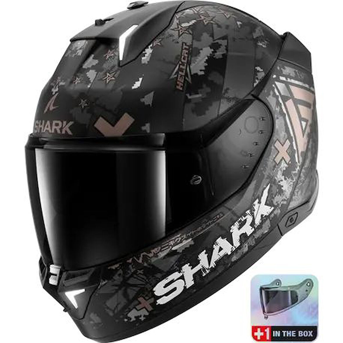 0342 SHARK SKWAL İ3 HELLCAT KAPALI KASK MAT