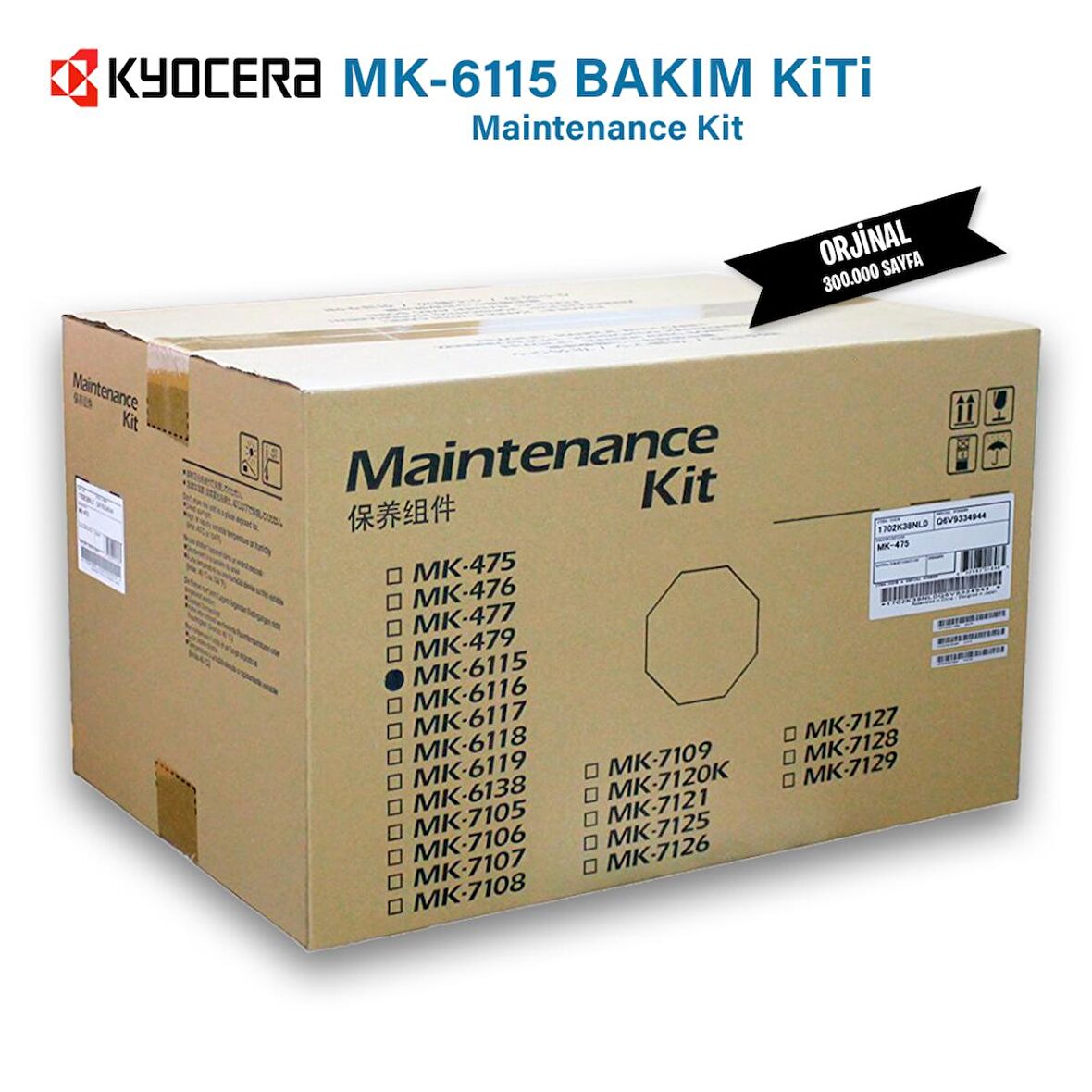 KYOCERA MK-6115 Orjinal Bakım Kiti - Maintenance Kit- ECOSYS M4125idn/M4132idn