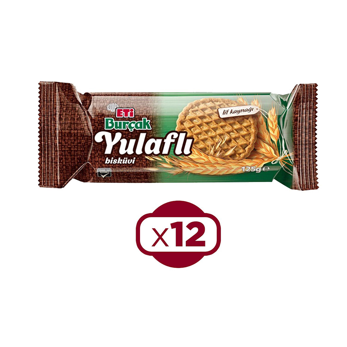Eti Burçak Yulaflı Bisküvi 125 Gr x 12 Adet