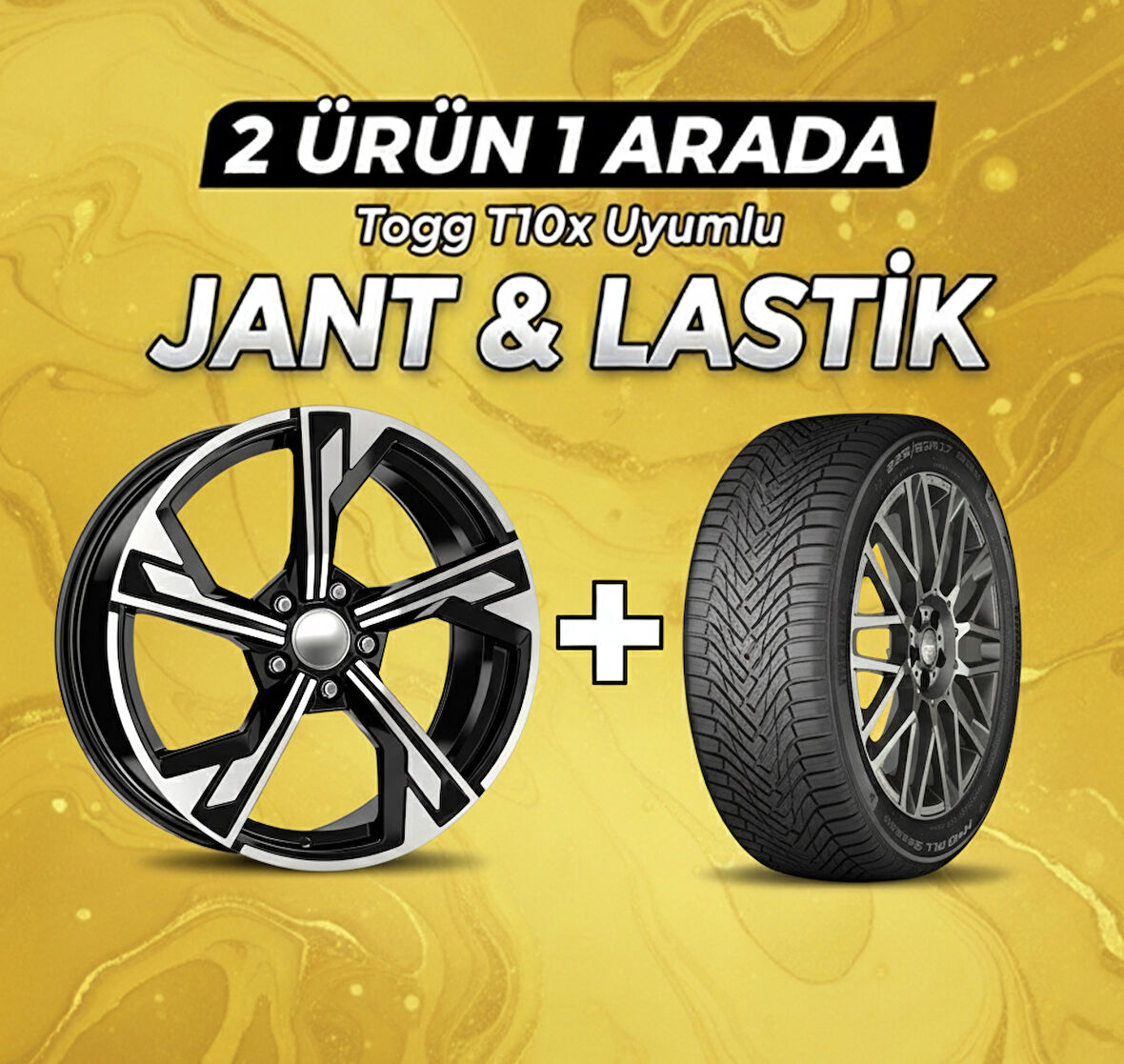 Togg T10x Uyumlu 225/60R18 Dört Mevsim Lastiği 4 Adet Yılı:2025 + DY338 BD 18"Jant 4 Adet