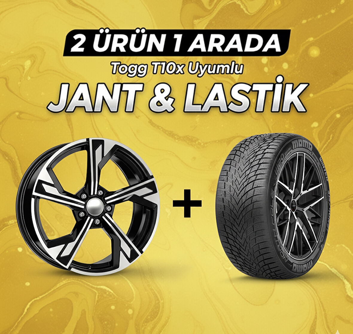 Togg T10x Uyumlu 225/60R18 Kış Lastiği 4 Adet Yılı:2025 + DY338 BD 18"Jant 4 Adet