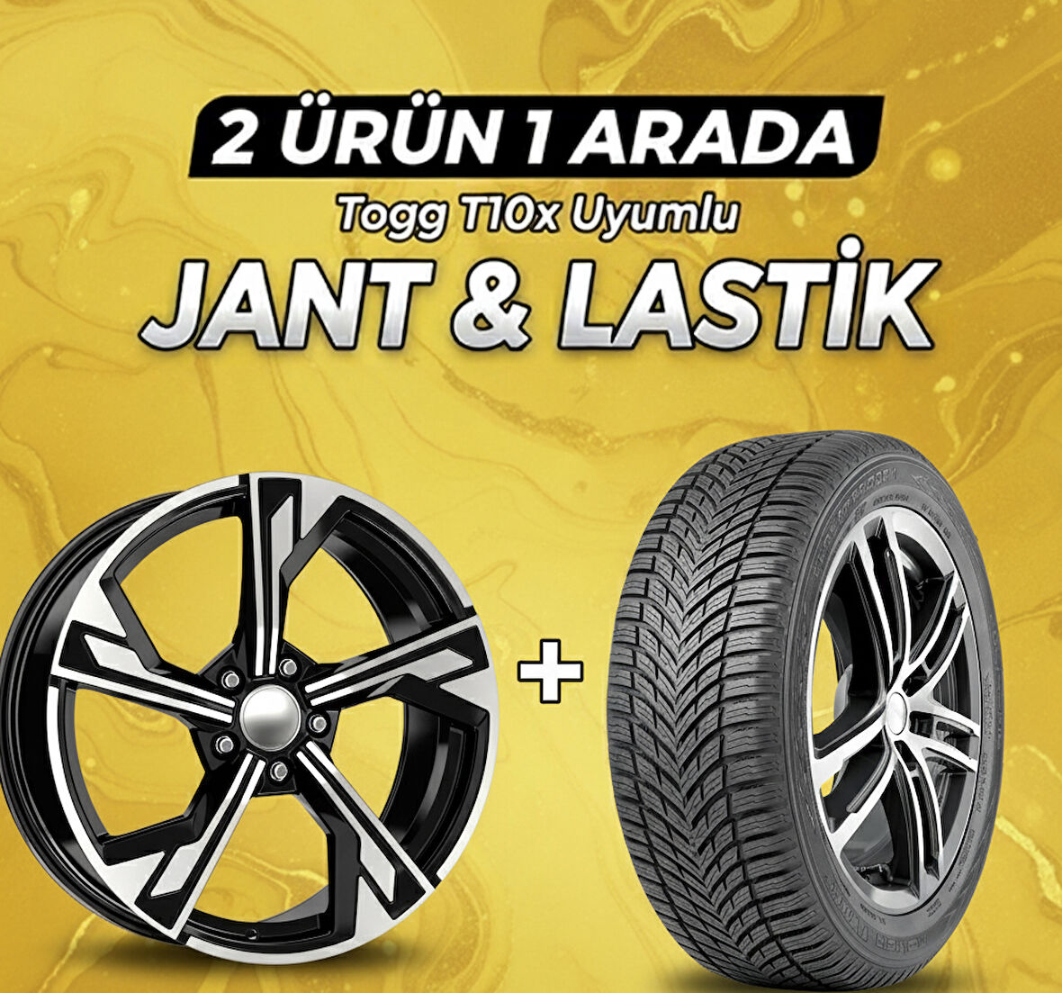 Togg T10x Uyumlu 225/60R18 Dört Mevsim Lastiği 4 Adet Yılı:2025 + DY338 BD 18"Jant 4 Adet