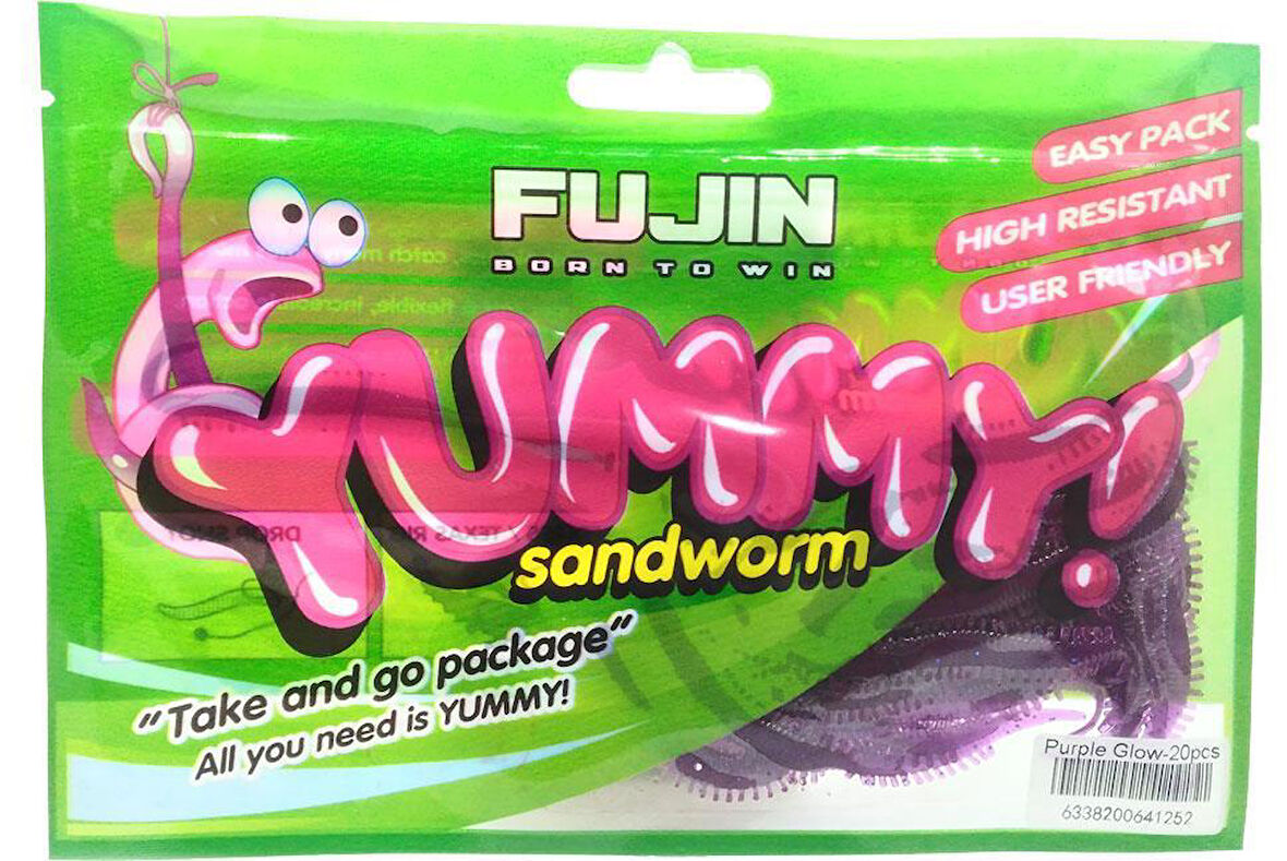 Fujin Yummy Sandworm 7Cm Silikon Yem Purple Glow
