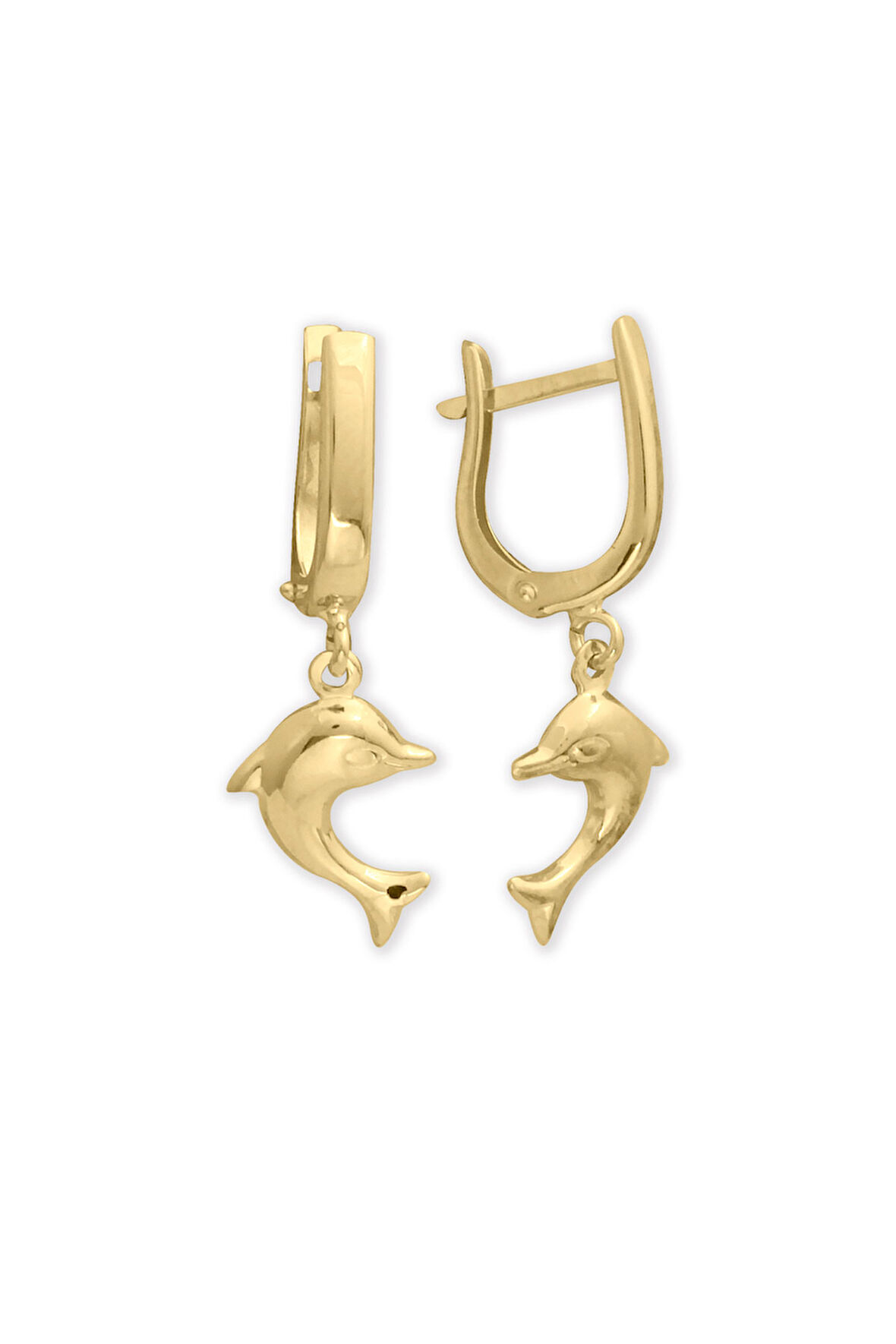 Altın Yunus Balığı Küpe