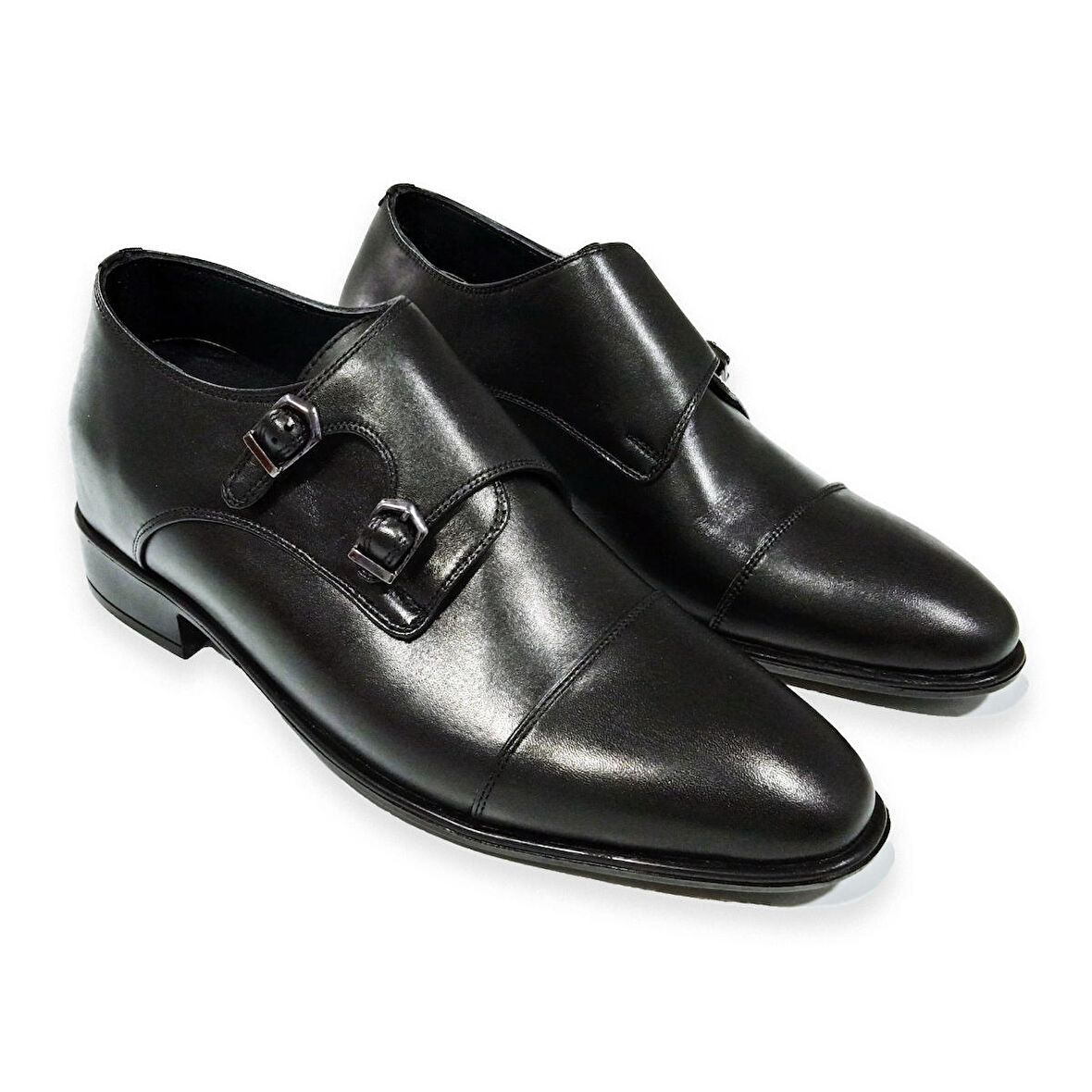 El Yapımı Özel Koleksiyon Tokalı +7/+9cm Boy Uzatan Gizli Topuk Klasik Damatlık Ayakkabı Kundura