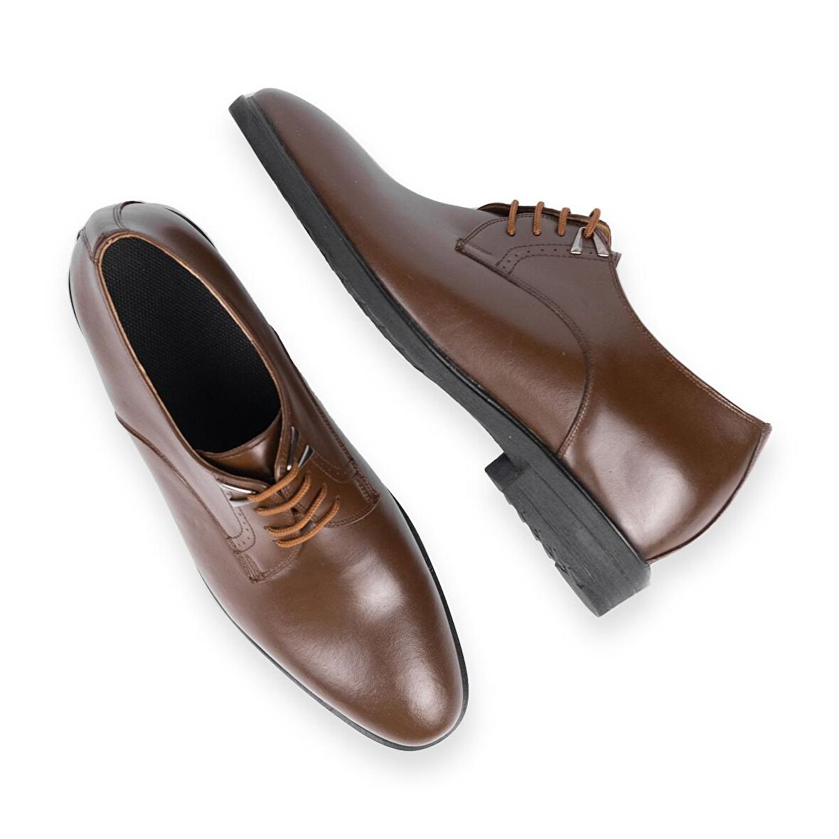 El Yapımı Aksesuarlı Kahverengi +7/+9 cm Boy Uzatan Gizli Topuklu Erkek Ayakkabı Damatlık Kundura