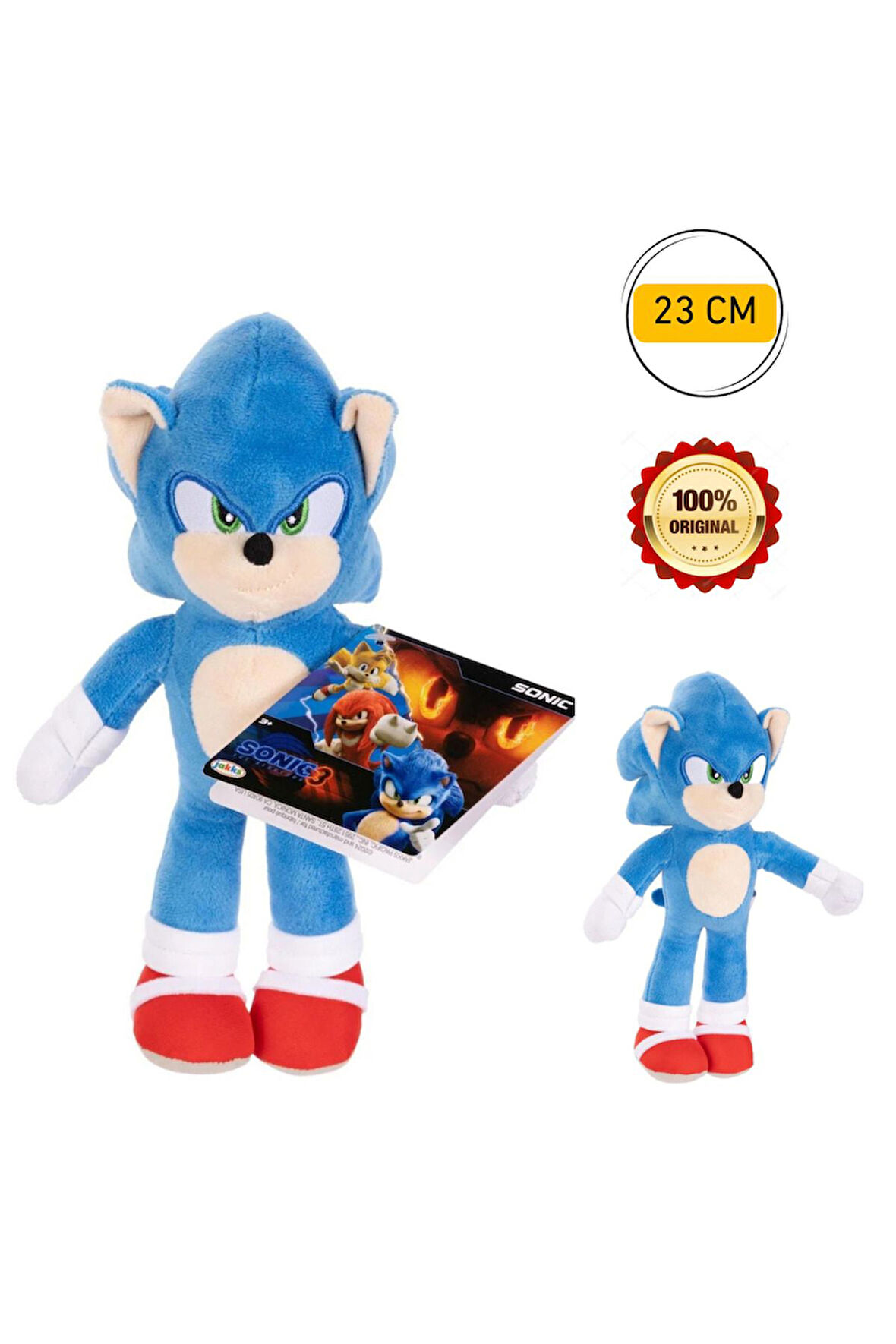 Sonic 3 Lüks Sonic Pelüş Figür 23 Cm Peluş Sonic Figür Oyuncak Sonic Hedgehog Orijinal