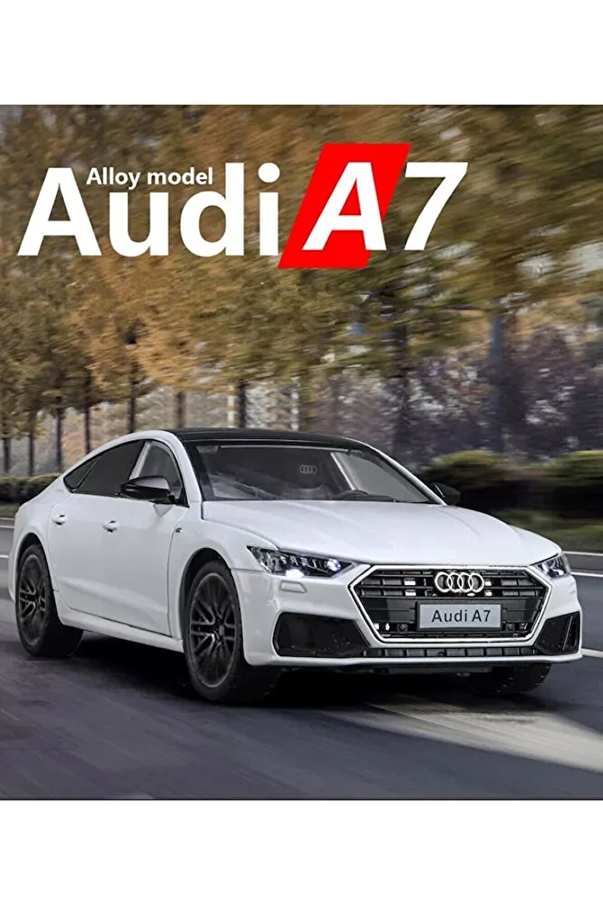 Audi A7 Araba 1:24 Diecast Metal Model Araba Koleksiyon Araba Sesli Işıklı 21 Cm Oyuncak Araba