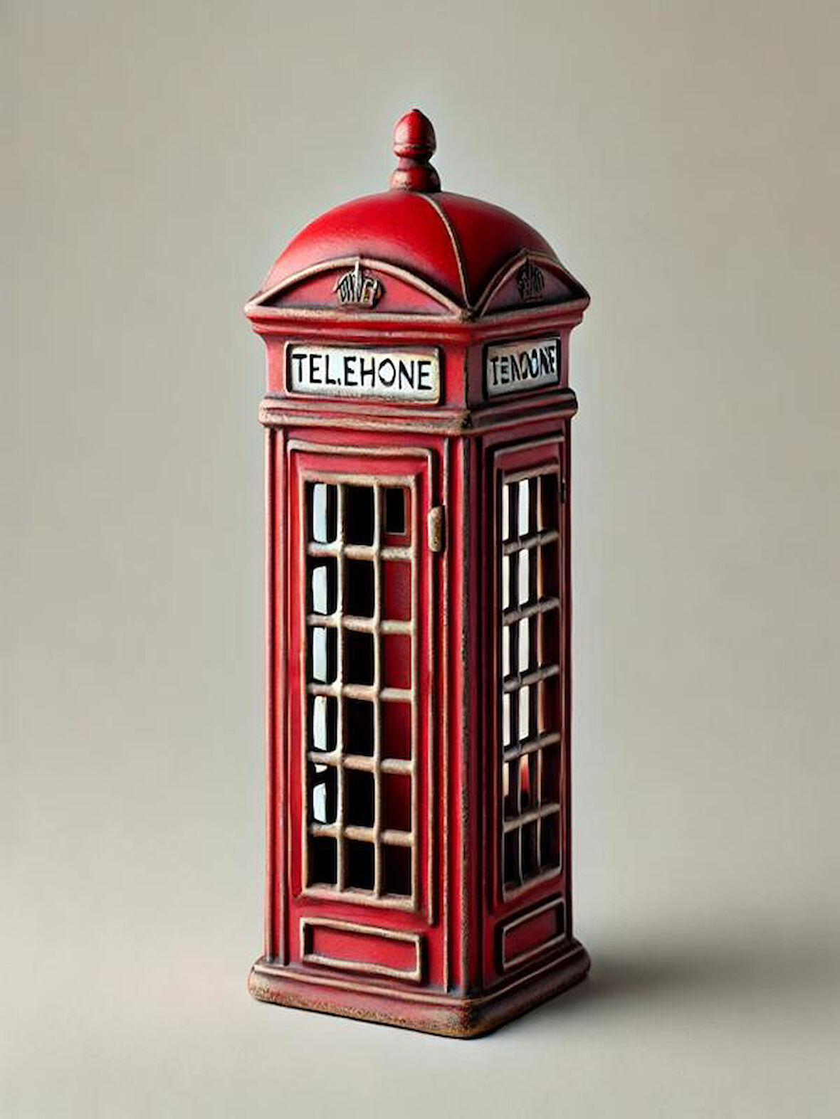 İngiliz Telefon Kulübesi Kumbara - Vintage Metal Londra Telefon Kulübesi Tasarımı Dekoratif Kumbara
