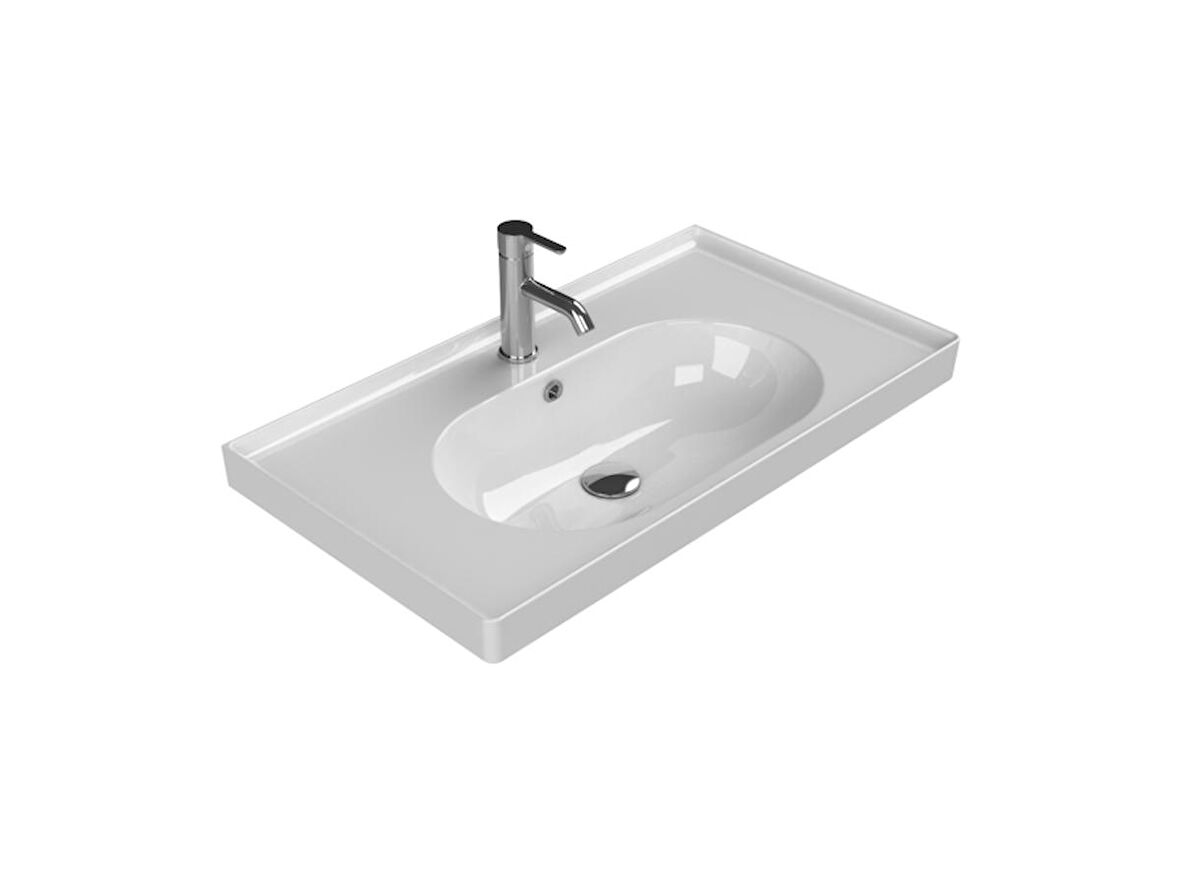 Cerastyle Turkuaz Arya Etajerli Lavabo 80*45 Cm