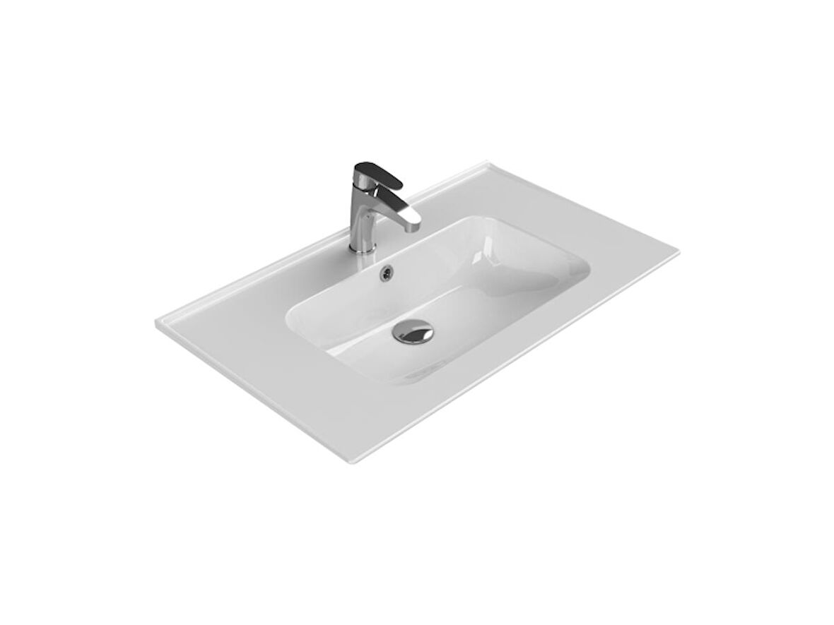 Cerastyle Turkuaz Blue Etajerli Lavabo 80*47 Cm
