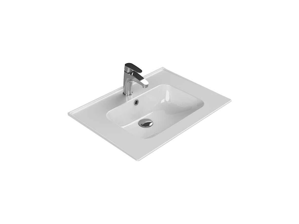 Cerastyle Turkuaz Blue Etajerli Lavabo 65*47 Cm