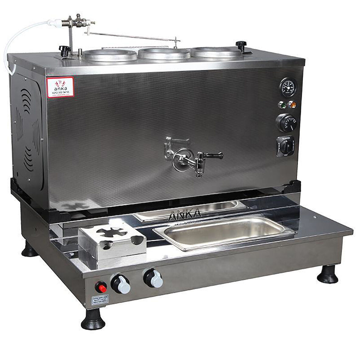  Anka Pro Plus Otomatik Çay Kazanı 3 Demlikli 30 Litre Inox Elektrikli Gazlı