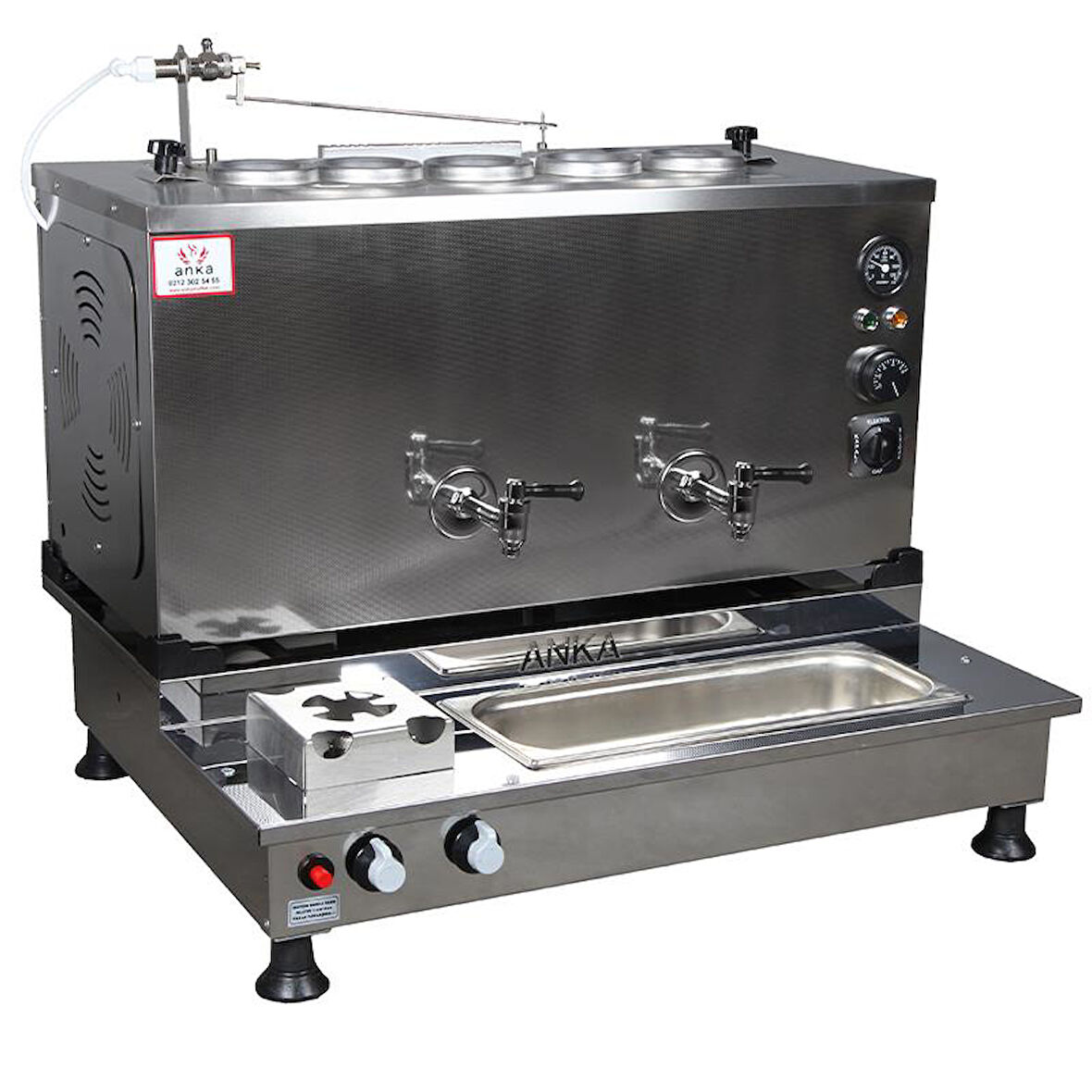  Anka Pro Plus Otomatik Çay Kazanı 5 Demlikli 50 Litre Inox Elektrikli Tüplü