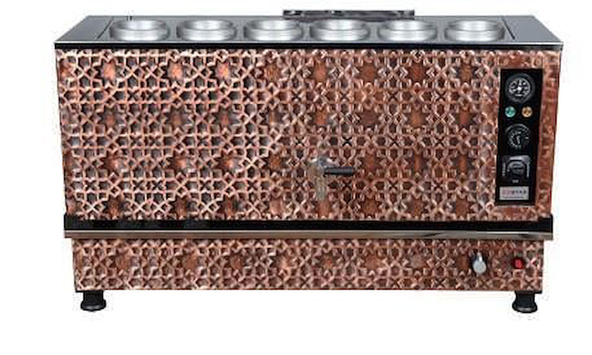 Anka Bakır Pro Kompakt Full Otomatik Çay Makinası 6 Demlikli 60 Litre Elektrikli Doğalgazlı