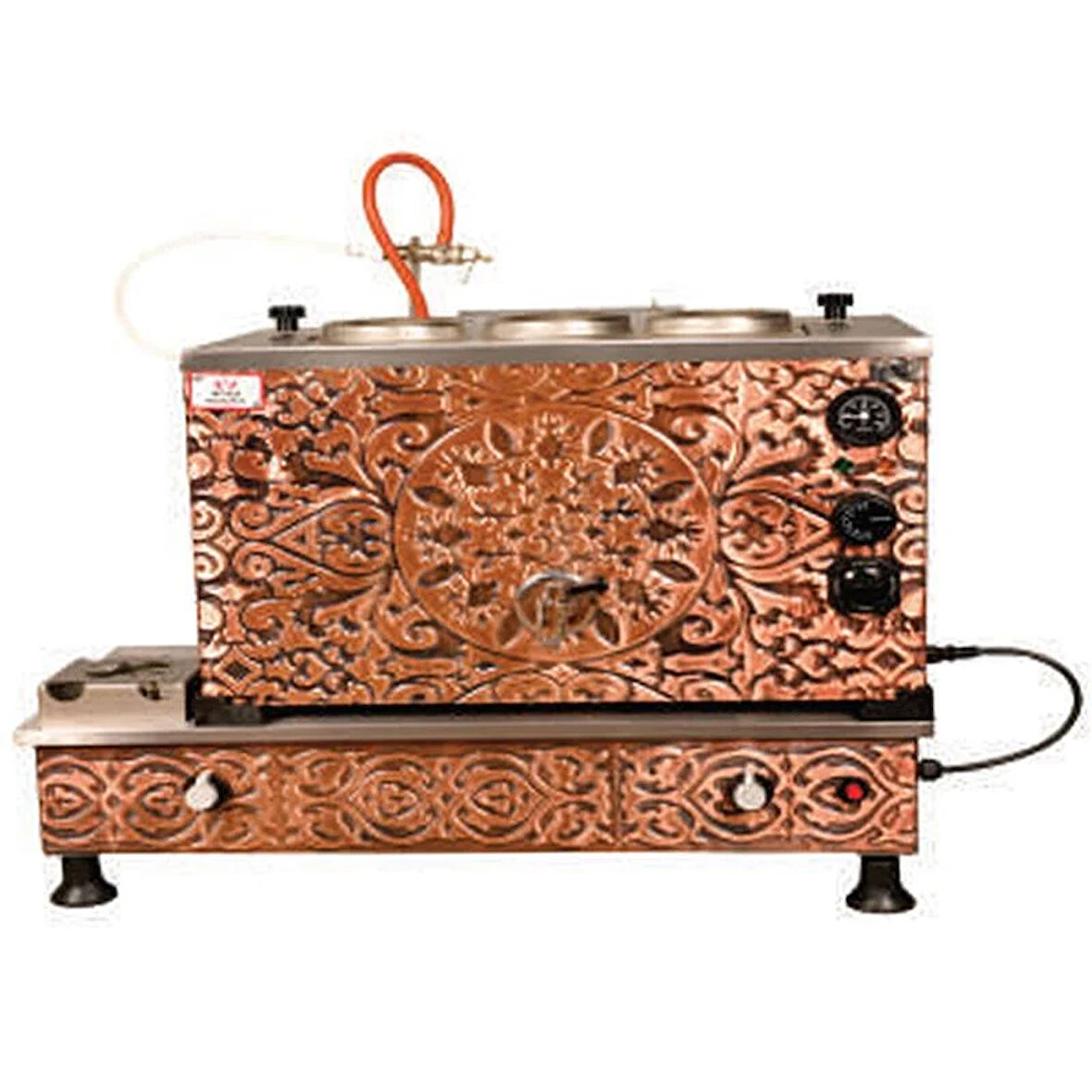 Anka Bakır Turbo Elektrikli Full Otomatik 3 Demlikli 30 Litre Çay Kazanı