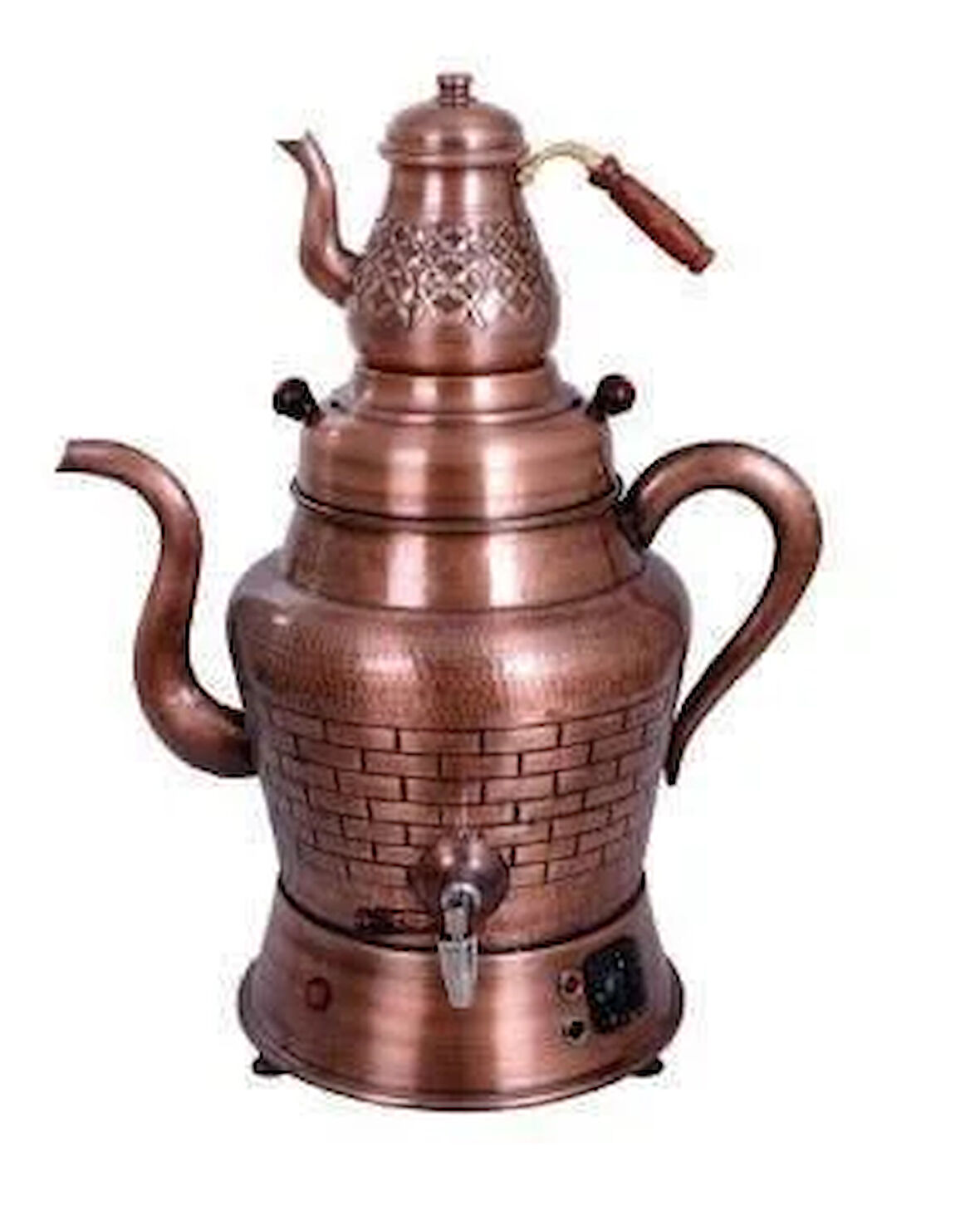 Anka DemlikTipi Elektrikli 3Demlikli Bakır semaver