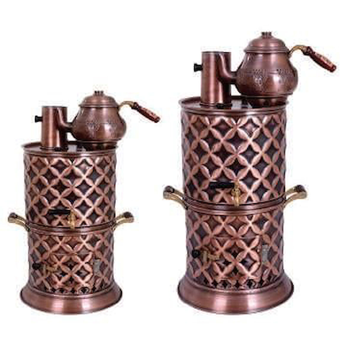 Anka Odunlu 1Demlikli Bakır Semaver