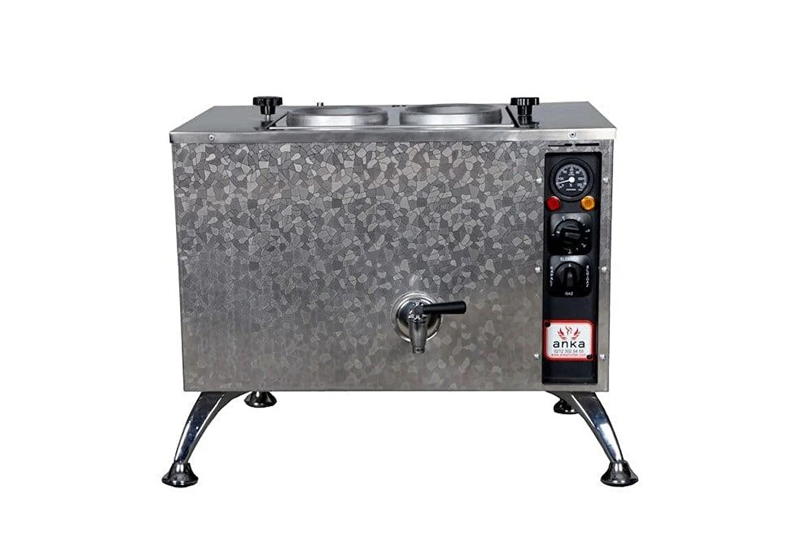 Anka Pro Elektrikli Full Otomatik Çay Kazanı 2 Demlikli 20 Litre Paslanmaz