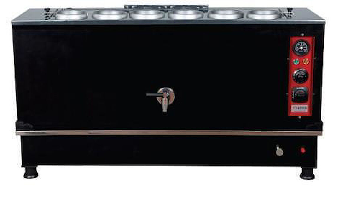 Anka Pro Kompakt Full Otomatik Çay Makinası 6 Demlikli 60 Litre Siyah Elektrikli Tüplü