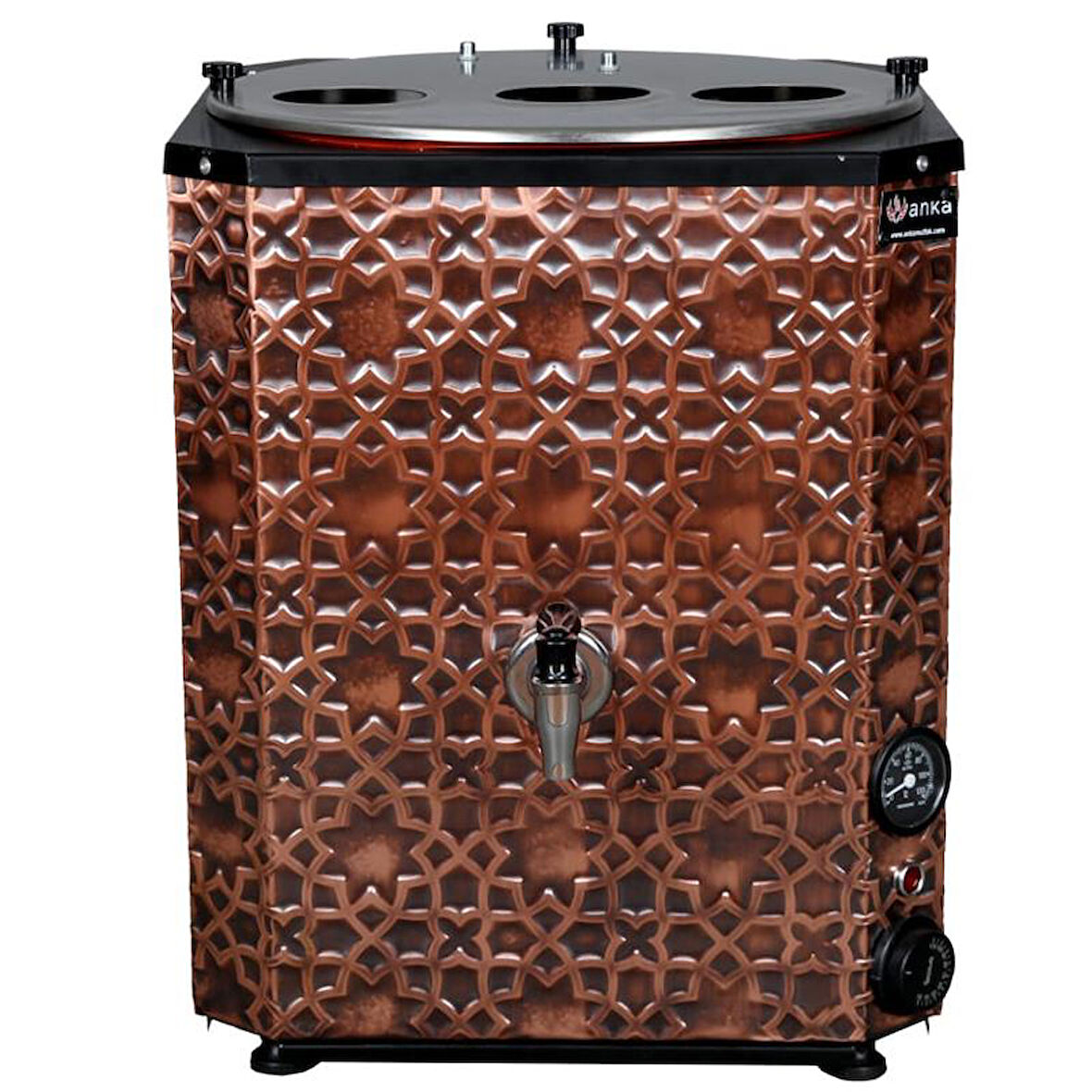 Anka Yeni Nesil Çay Makinesi 3 Demlikli 35 Litre Bakır