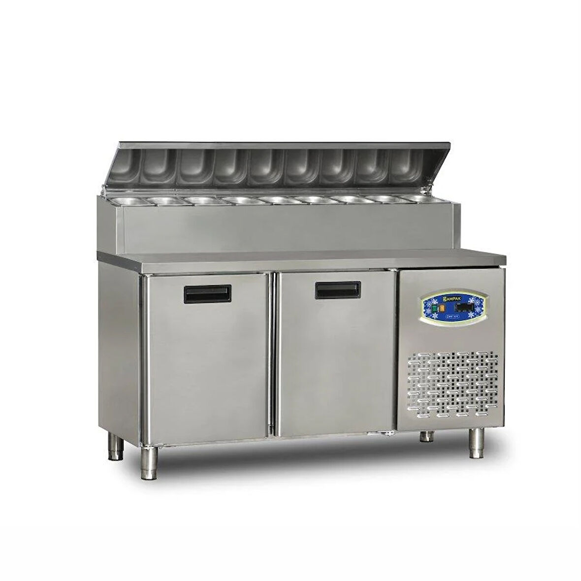 Dampak 2 Kapılı Alçak Monte Pizza Hazırlık Dolabı 320 Litre 150 x 70 x 109 (cm)
