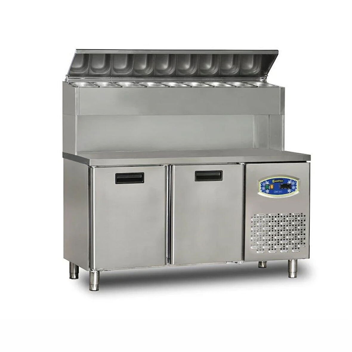 Dampak 2 Kapılı Yüksek Monte Pizza Hazırlık Dolabı 290 litre 150 x 70 x 133 (cm)