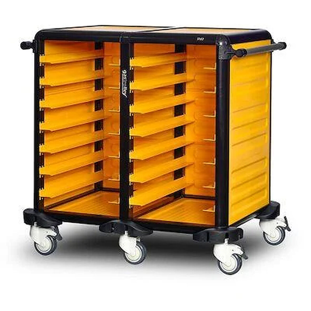 Gastrolley 75 İkili Servis Tepsi Arabası, 2 Yanı ve Arkası Kapalı, 101x71x99 cm