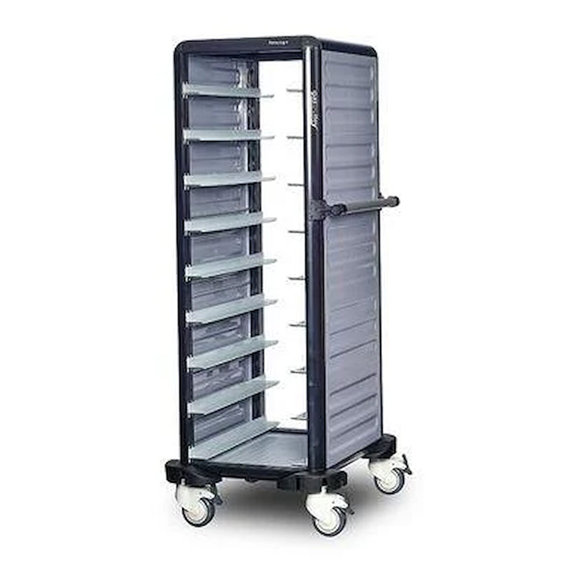 Gastrolley Tekli Termo Tepsi Arabası, 9 Tepsi Kapasiteli, 2 Yanı Kapalı 57 x 71 x 149 (cm)