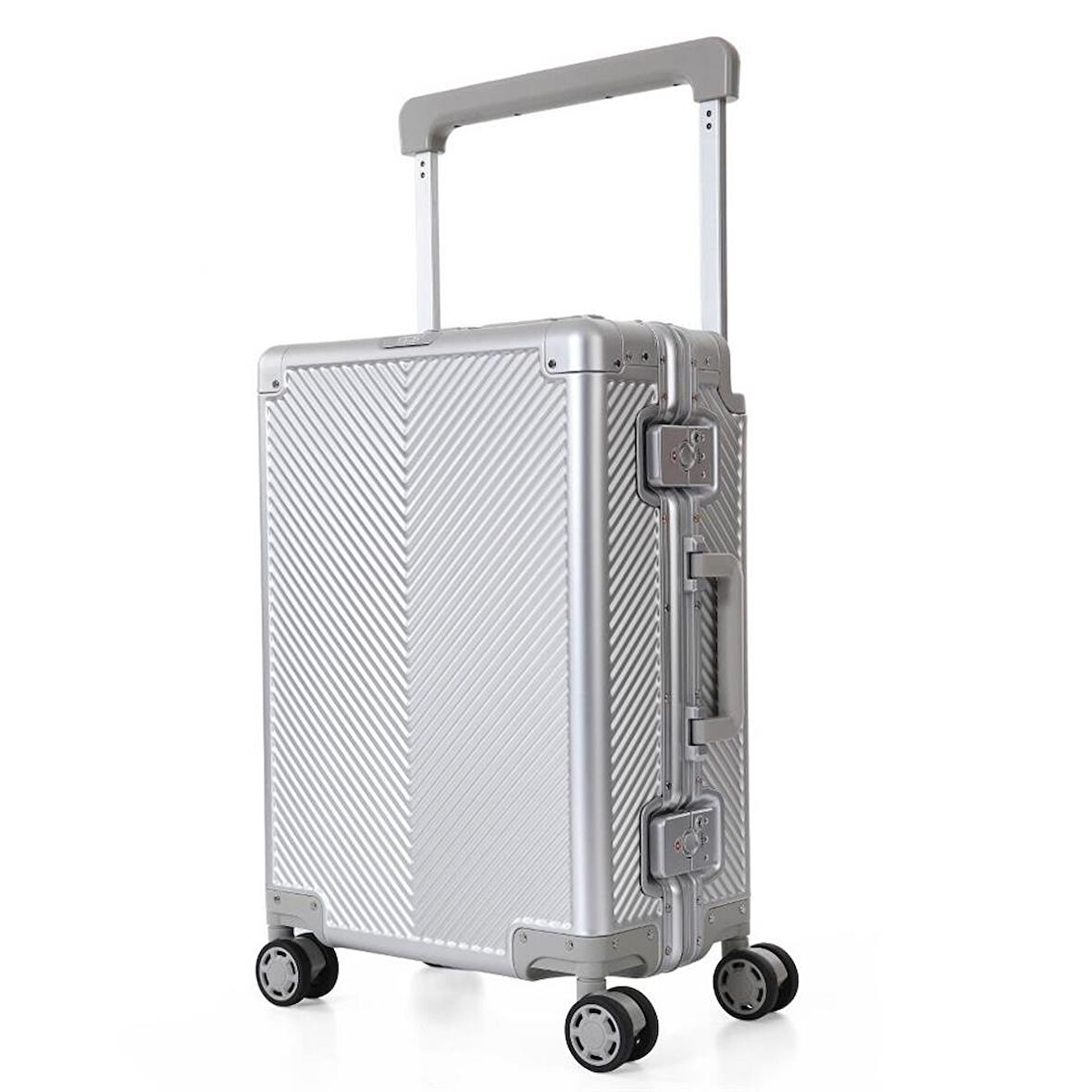 CCS 5251 Çekçekli Alüminyum Kasa Kabin Valiz Gri