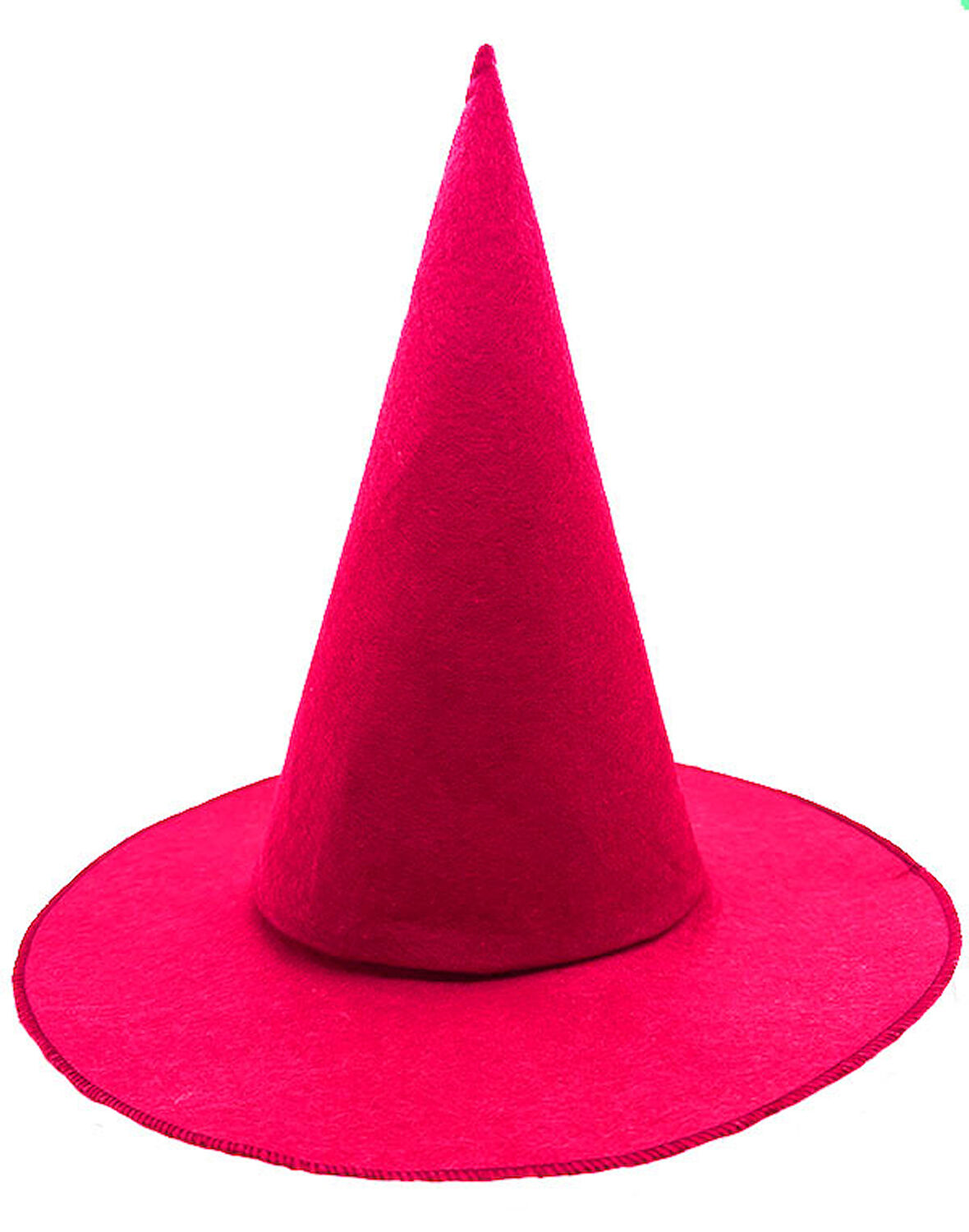 Himarry Pembe Fuşya Renk Keçe Cadı Şapkası Yetişkin Çocuk Uyumlu 35X38 cm