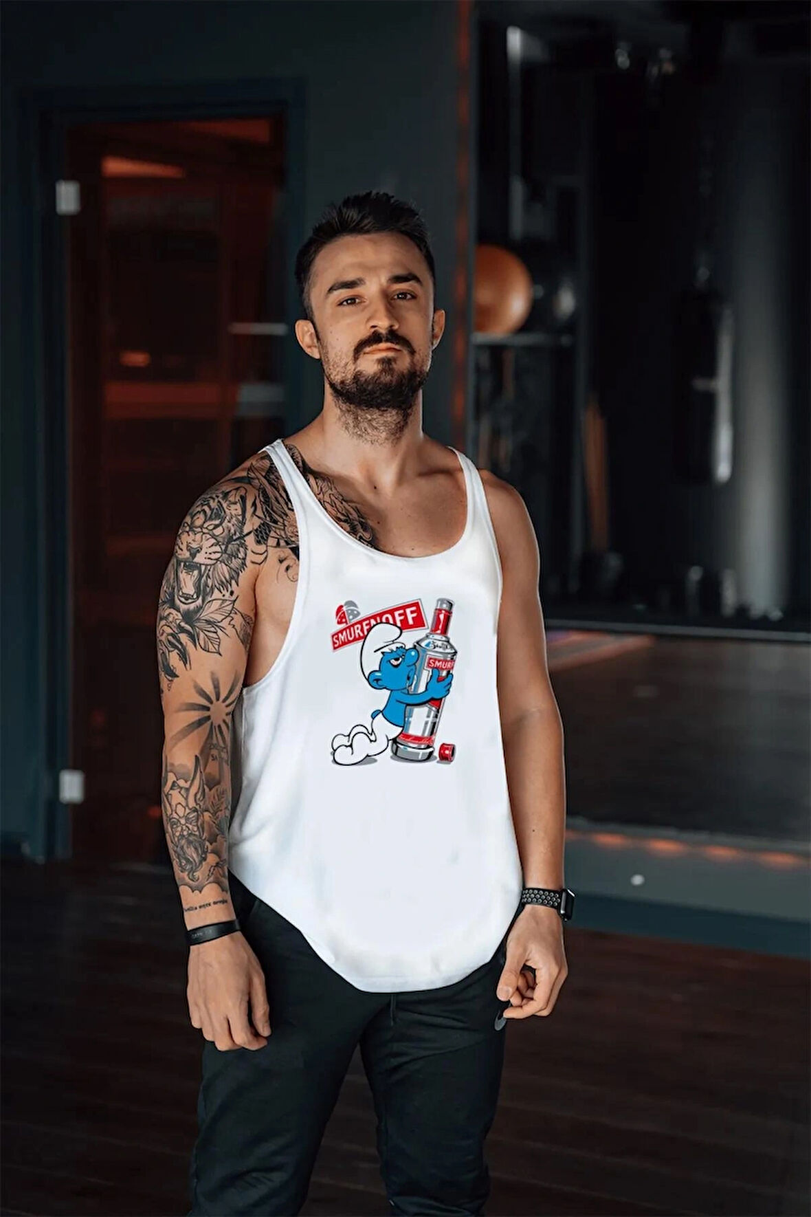 Freeyez Smurfnoff Gym Fitness Tank Top Sporcu Atleti