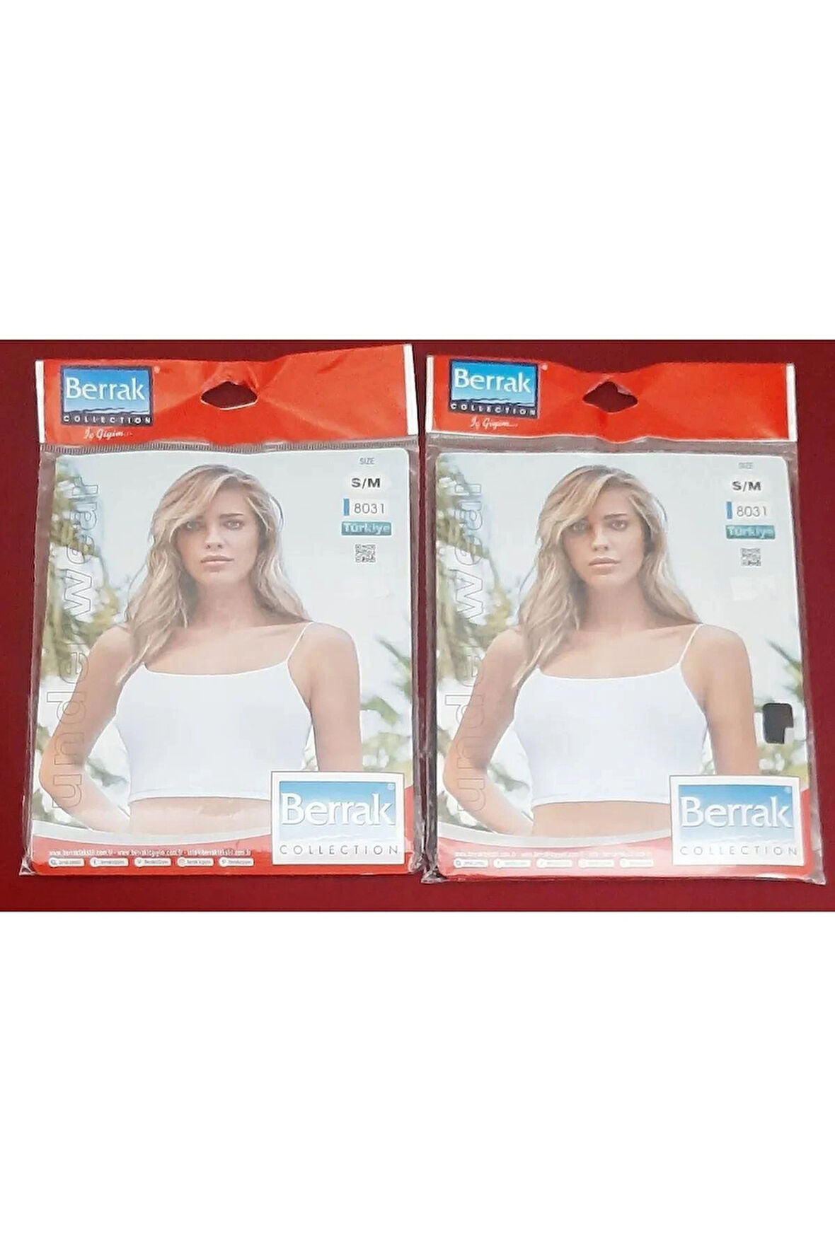 Berrak Kadın Ince Askılı Yarım Atlet 2'li Paket (SİYAH, BEYAZ)