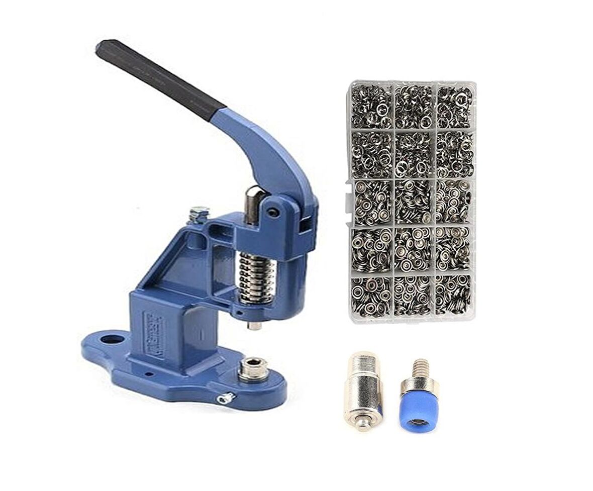 10.5 Mm 200 Set Metal Çıt Çıt Ve El Presi Takma Çakım Komple Seti