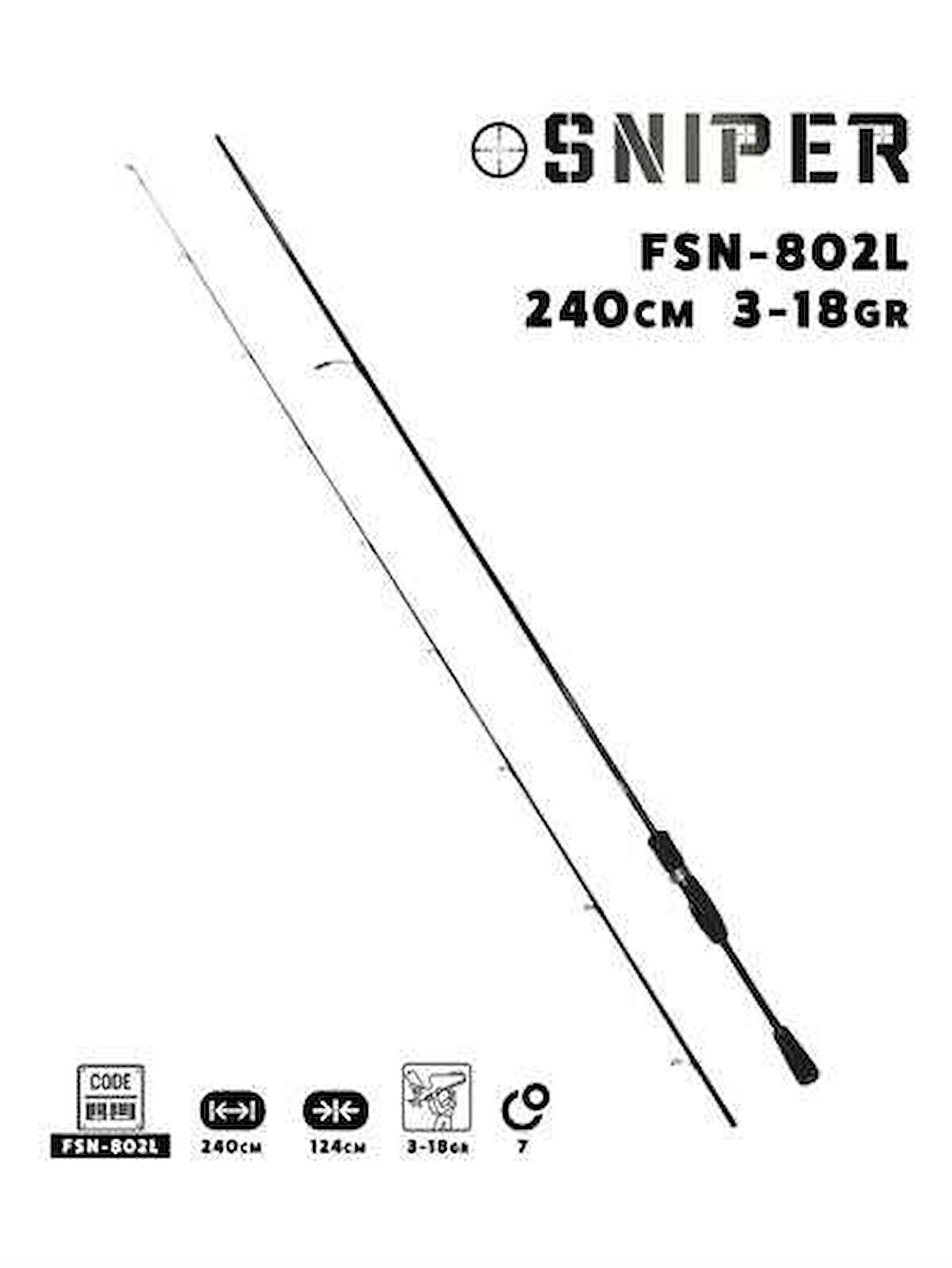 Fujin Sniper 240cm 3-18gr Light Spin Kamışı FSN-802L