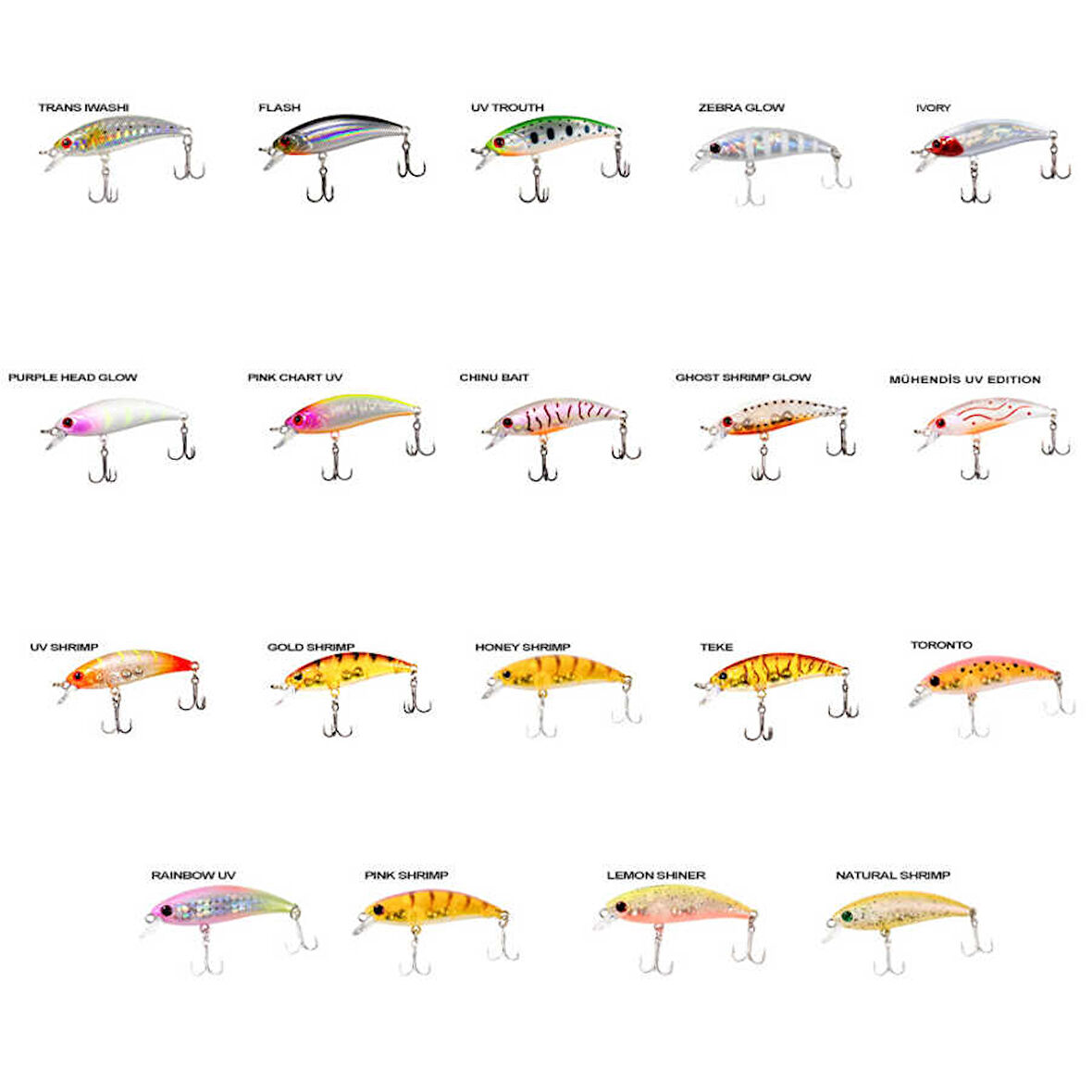Ryuji Baby Minnow Sinking 5cm 4.5gr Maket Yem HONEY SHRIMP-Standart