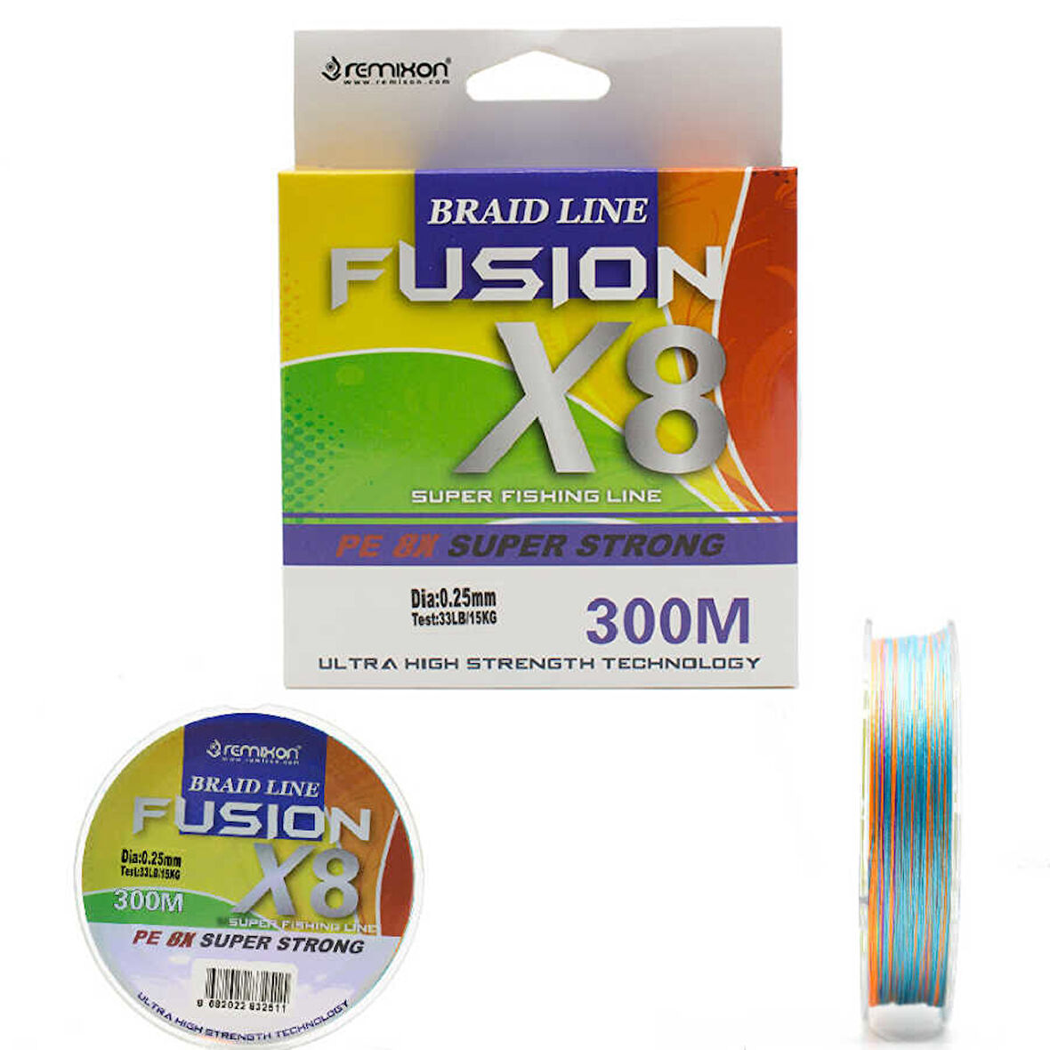 Remixon Fusion 300M X8 Multi Color İp Misina Standart-0,30MM