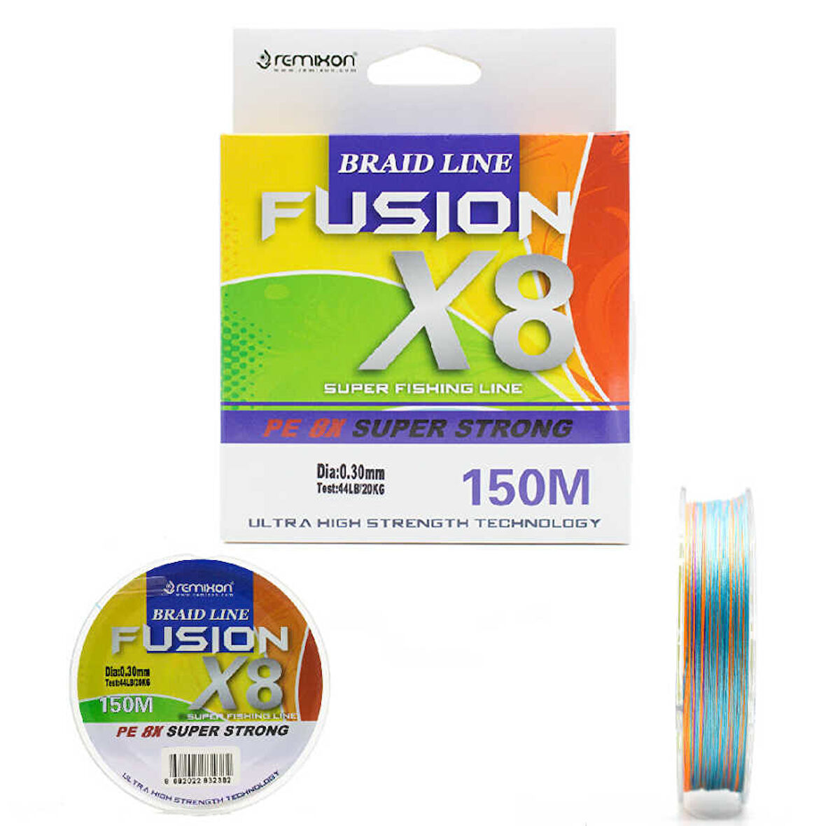 Remixon Fusion 150M X8 Multi Color İp Misina Standart-0,16MM