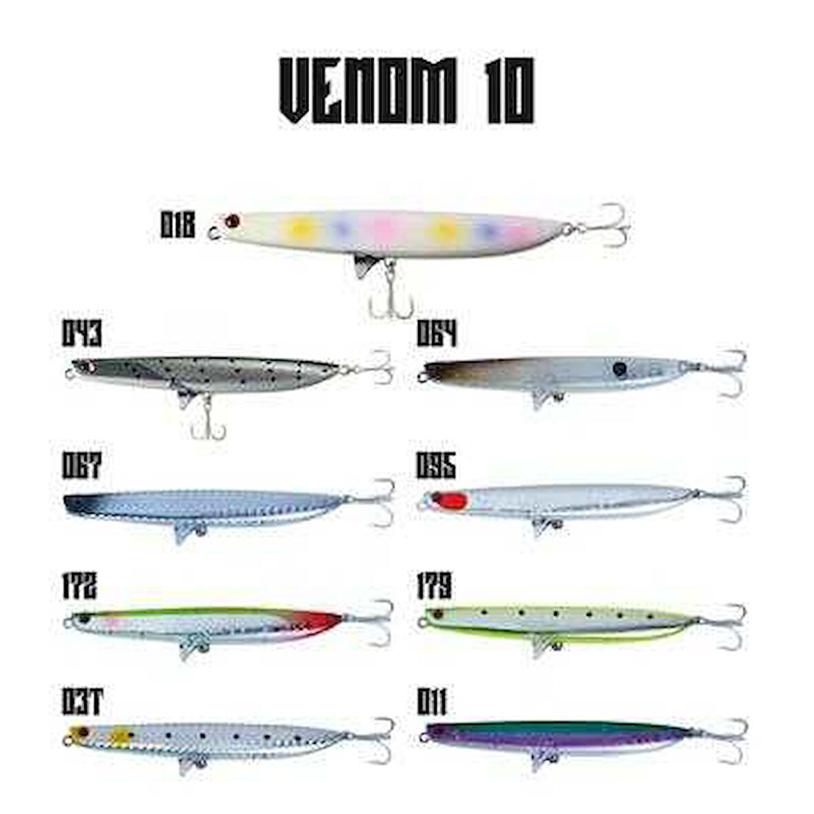 Fujin Venom 10 10.5gr 10cm Maket Balık 067 Silver Black Head