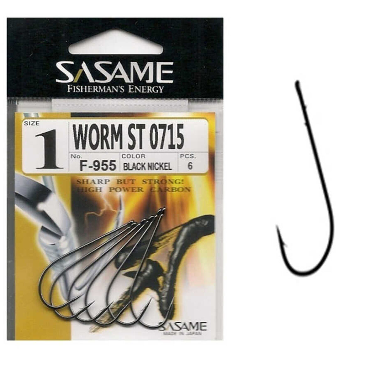 Sasame Worm F-955 Serisi Olta İğnesi Standart-1/0