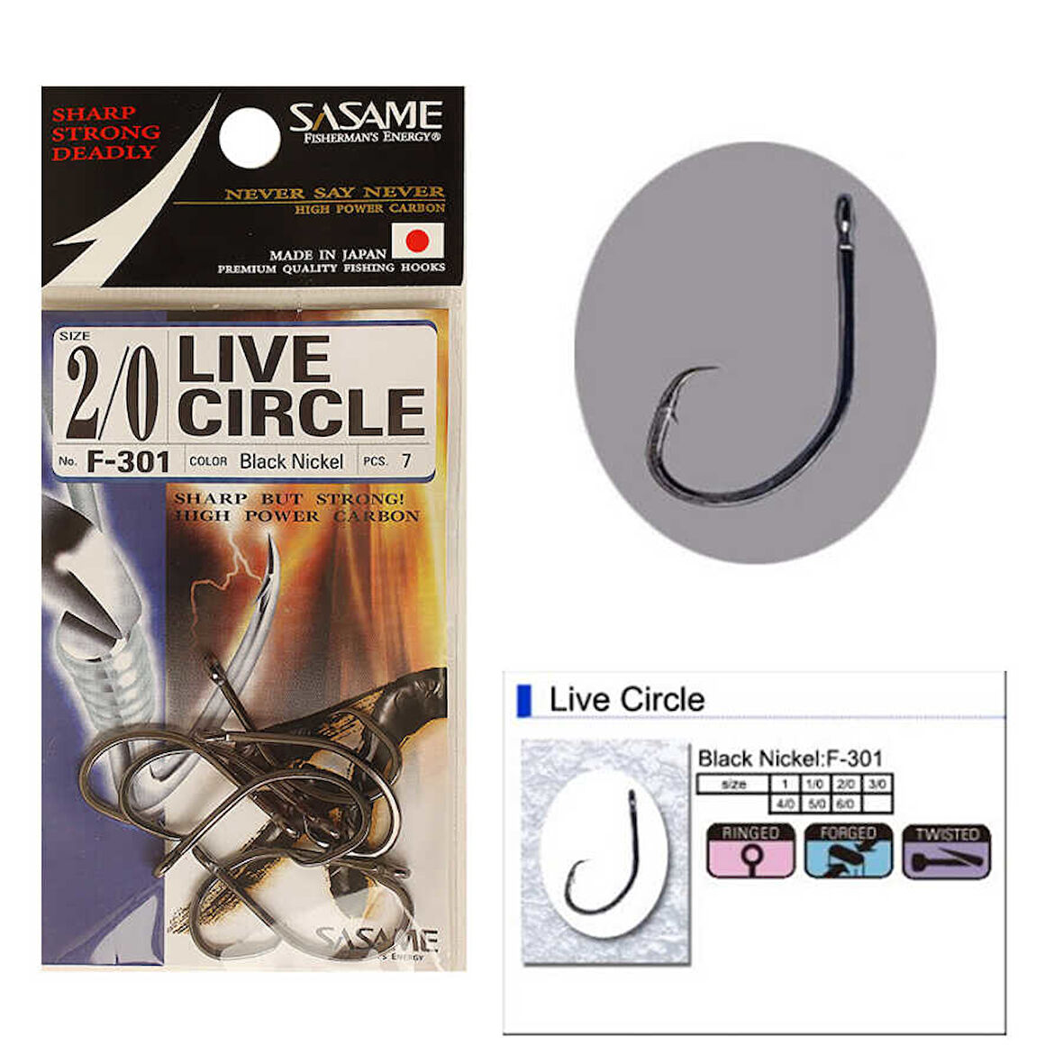 Sasame F-301 Live Circle Serisi Olta İğnesi Standart-4/0