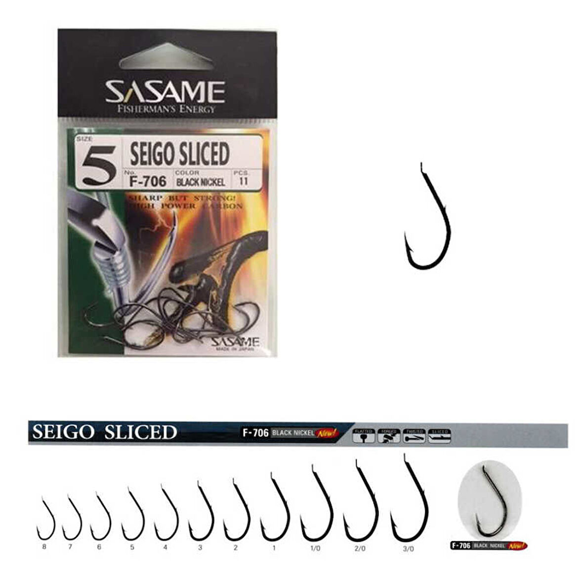 Sasame F-706 Seigo Sliced İğne (Black Nickel) Standart-2