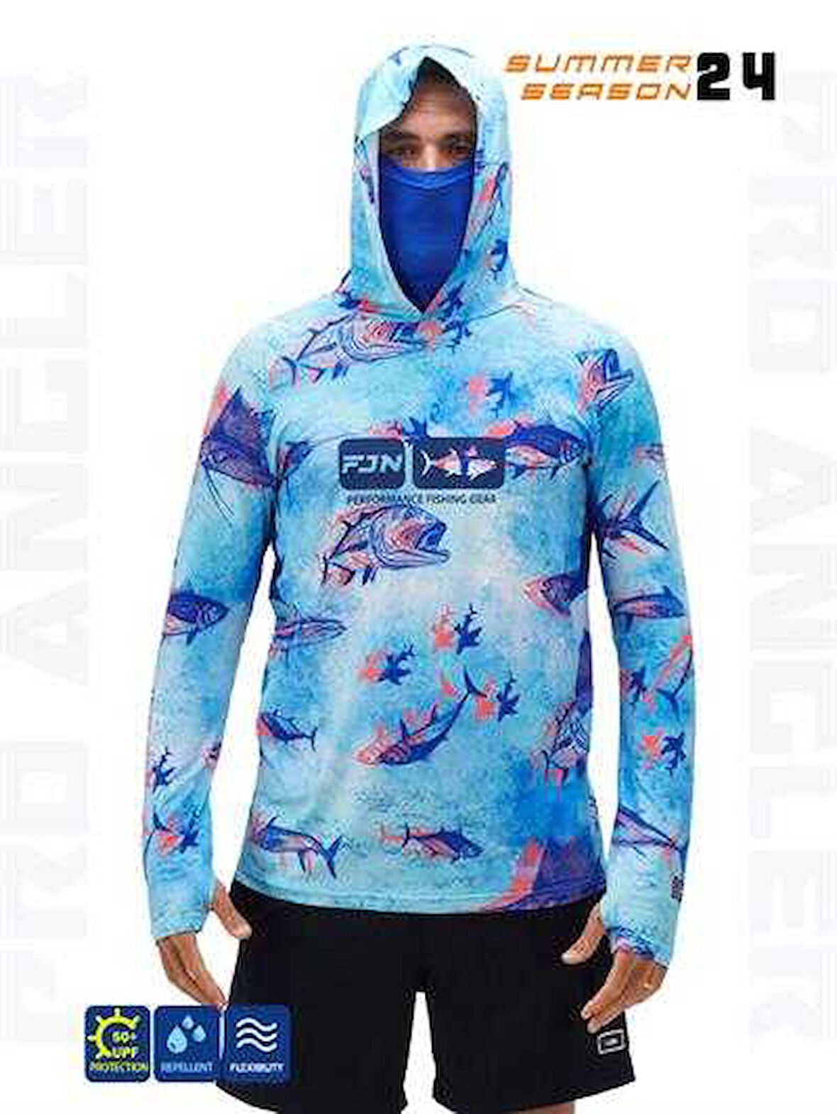 Fujin Pro Angler S24 Buff&Hoodie Echo Fish Large (L)