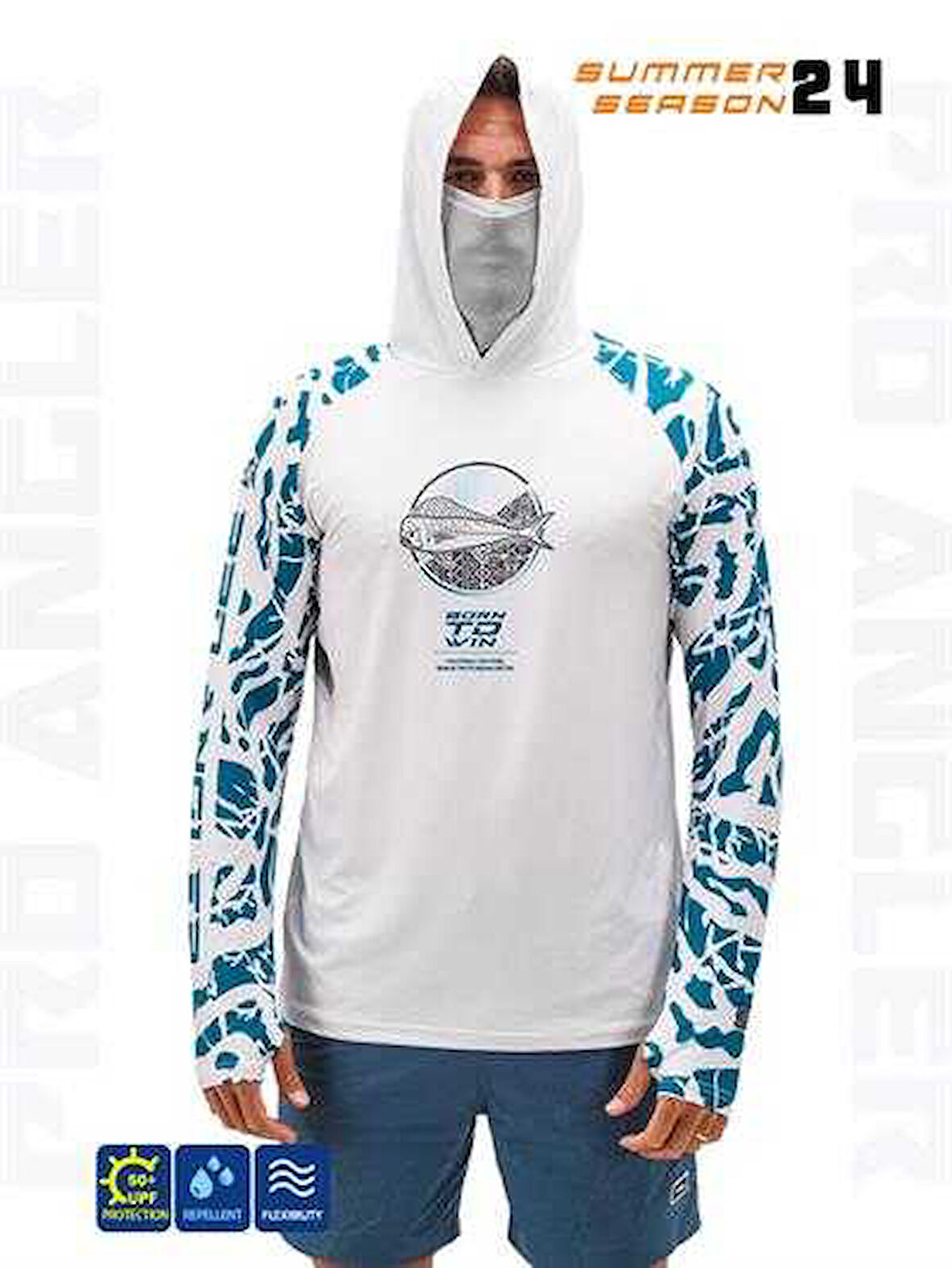Fujin Pro Angler S24 Buff&Hoodie Lambuka Green Large (L)