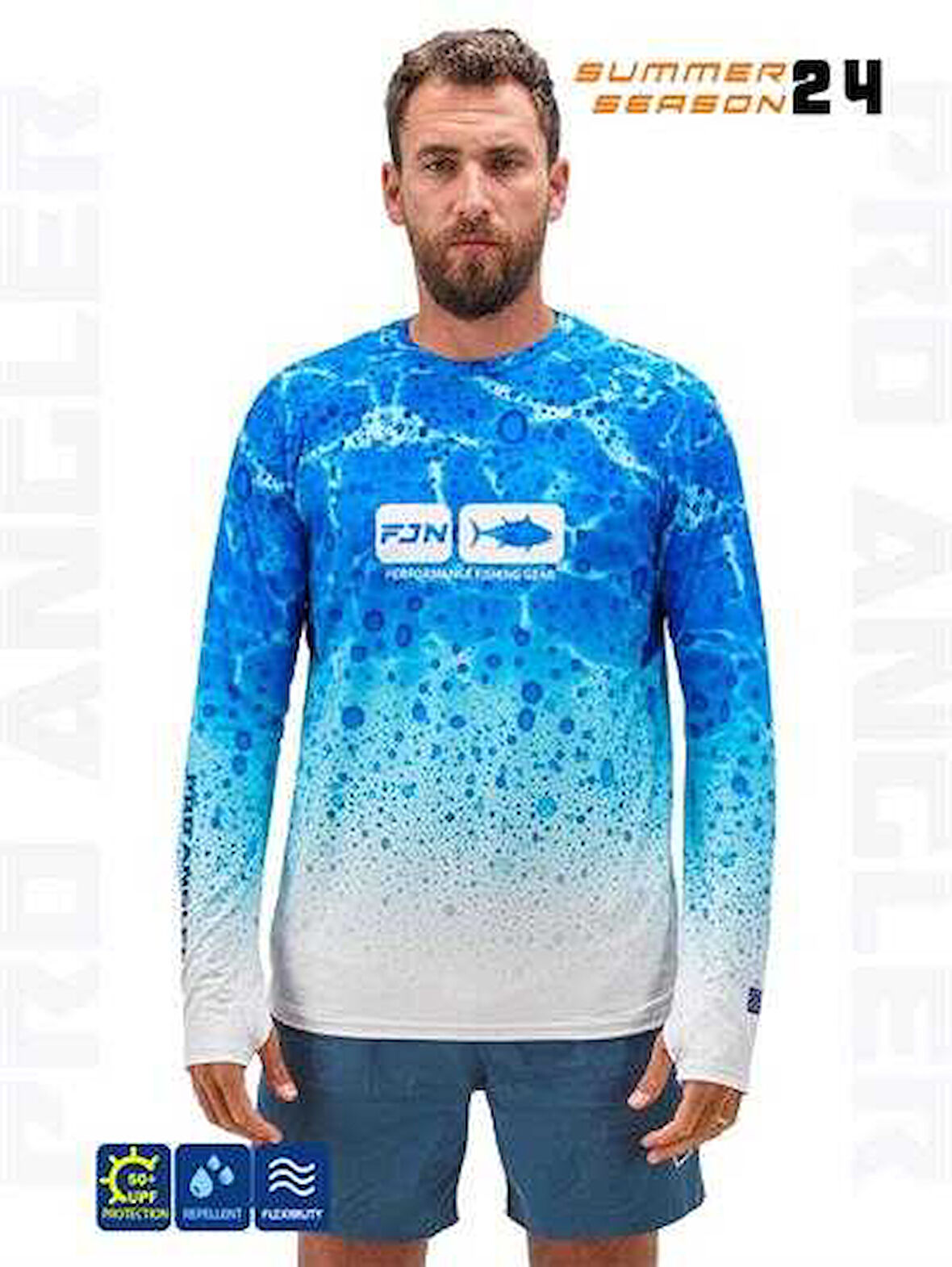 Fujin Pro Angler S24 T-Shirt Blue Ocean Medium (M)