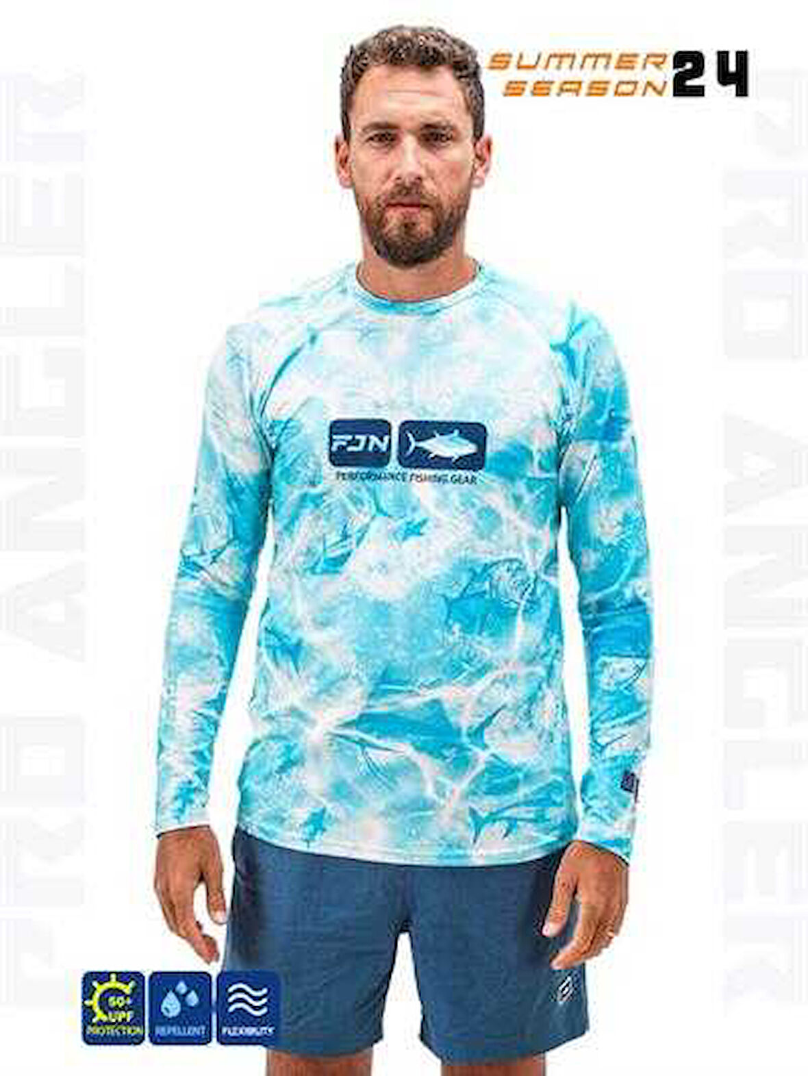 Fujin Pro Angler S24 T-Shirt Water Camo XXLarge (XXL)