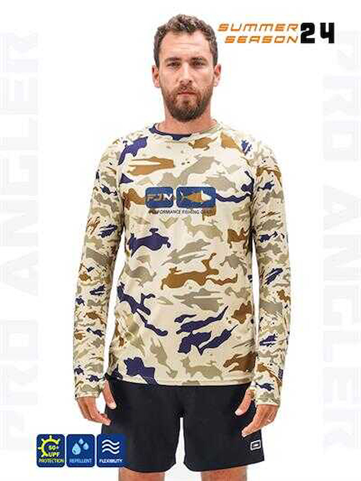 Fujin Pro Angler S24 T-Shirt Narural Camo Large (L)
