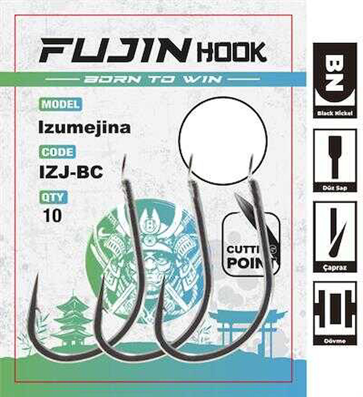 Fujin Izumejina Deliksiz Çapraz Olta Kancası 10 no