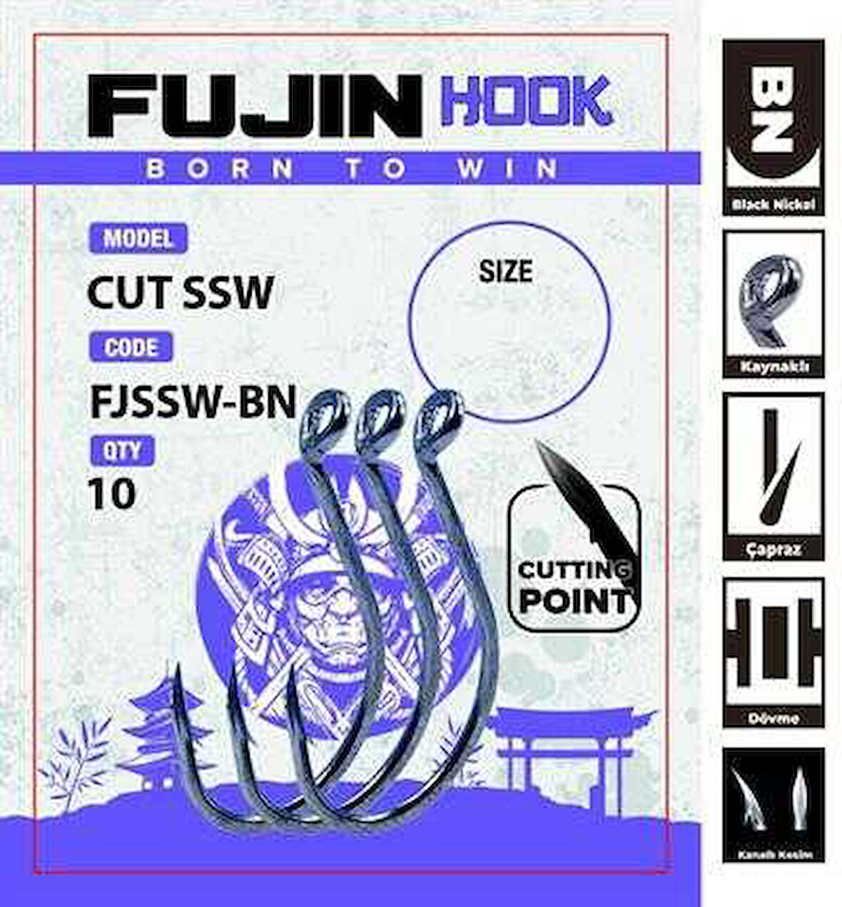 Fujin Cut SSW Delikli Kaynaklı Çapraz Octopus Kancası 7-0 no